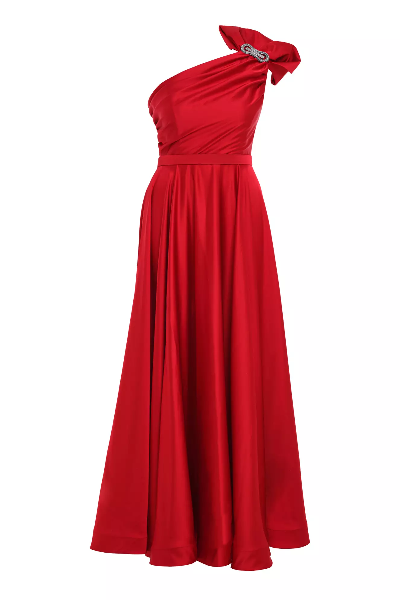 Red Plus Size Satin Sleeveless Maxi Dress
