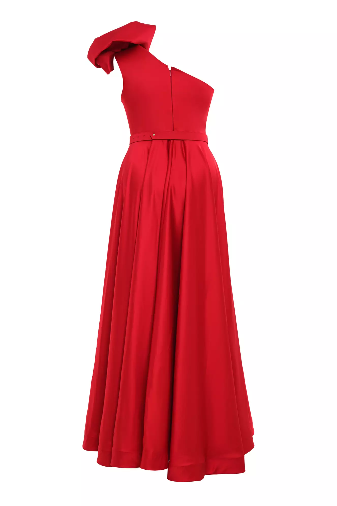 Red Plus Size Satin Sleeveless Maxi Dress