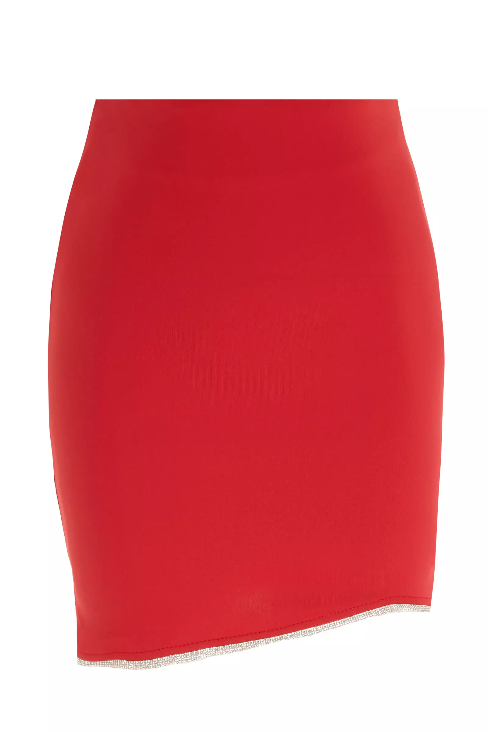 Red Dalgic Sleeveless Midi Skirt