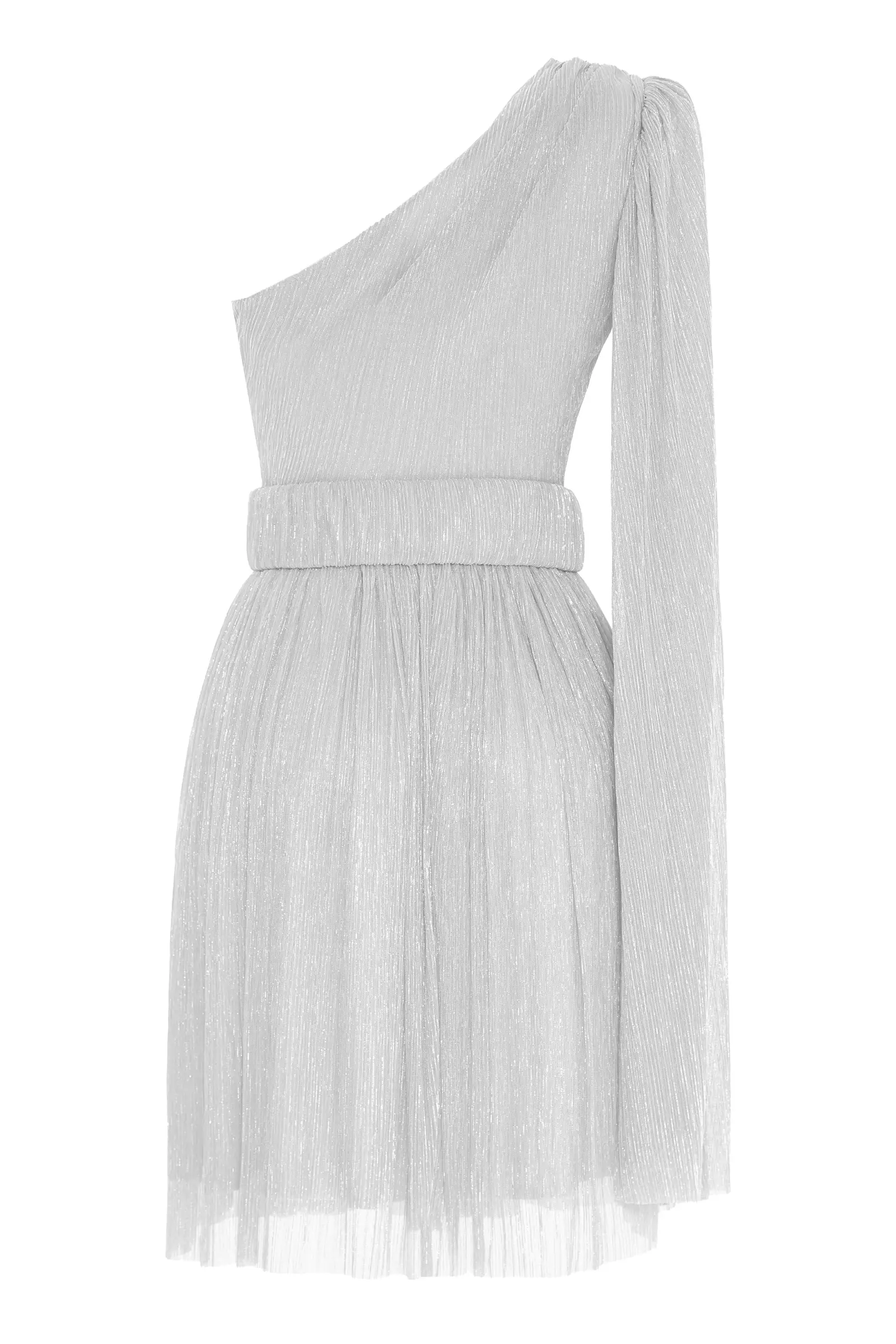 Silver Moonlight One Arm Mini Dress