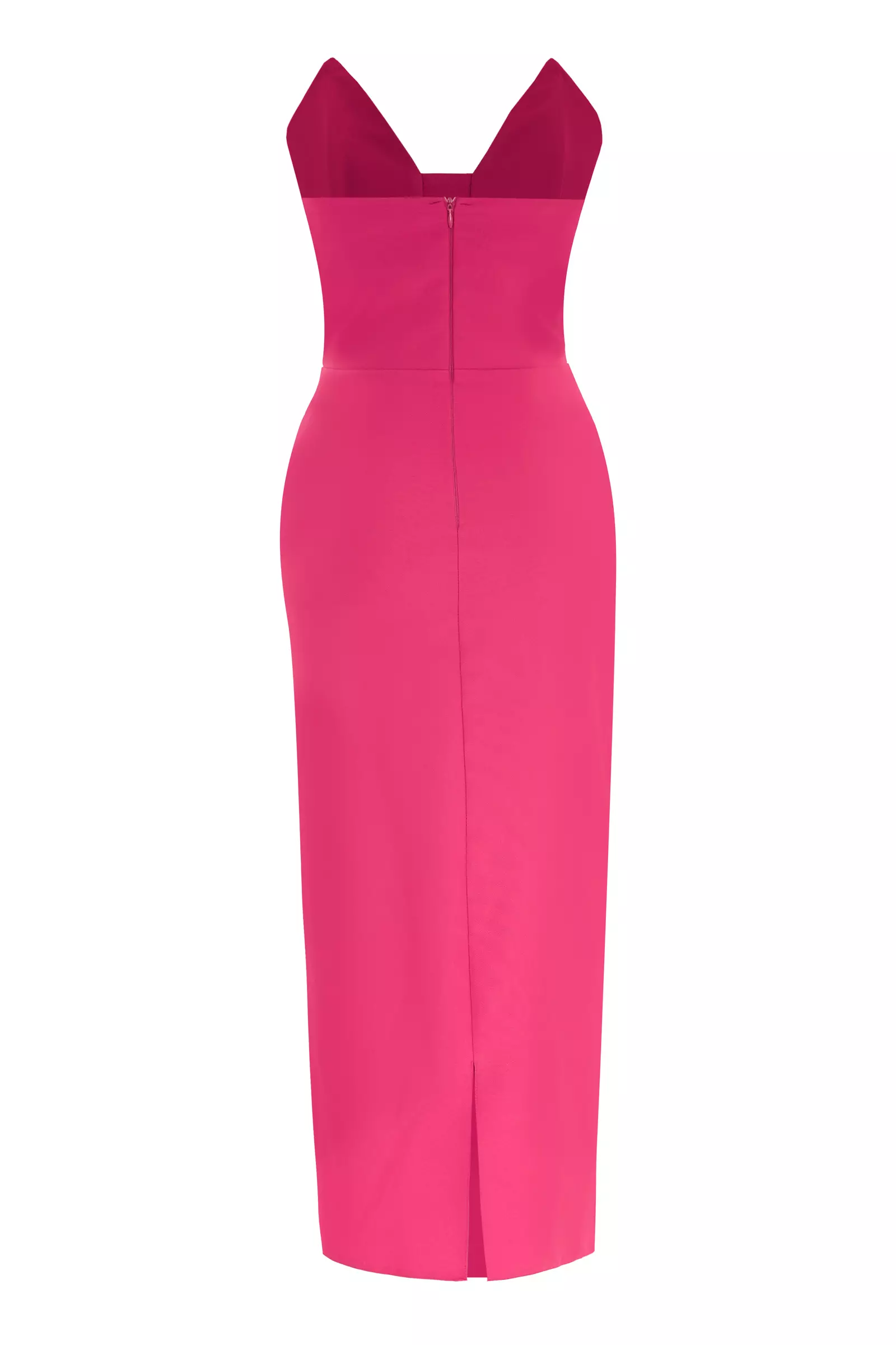 Fuchsia Crepe Sleeveless Maxi Dress