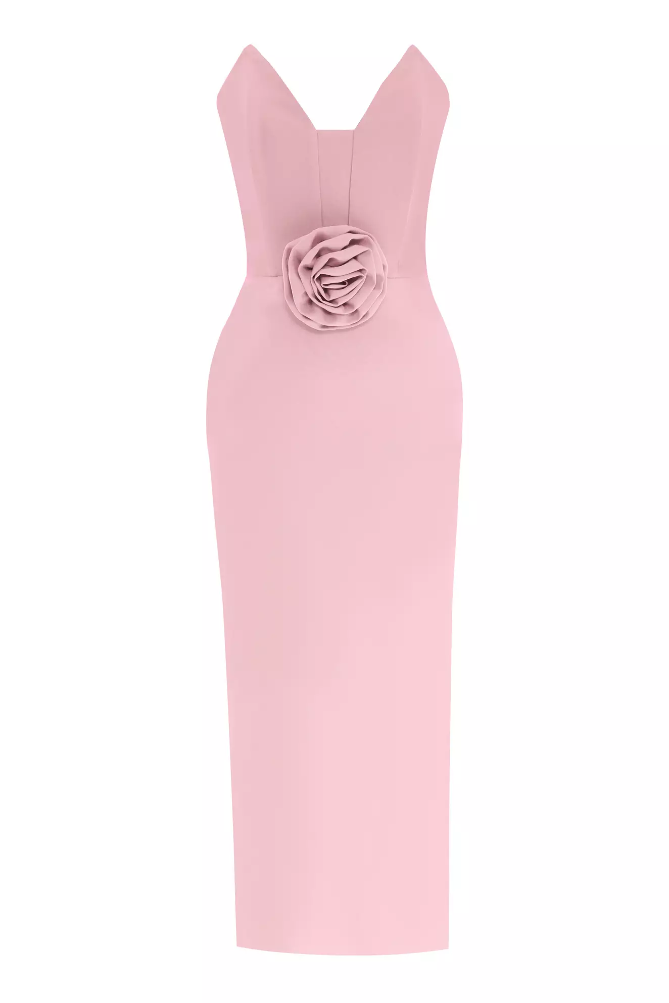 Blush Crepe Sleeveless Maxi Dress