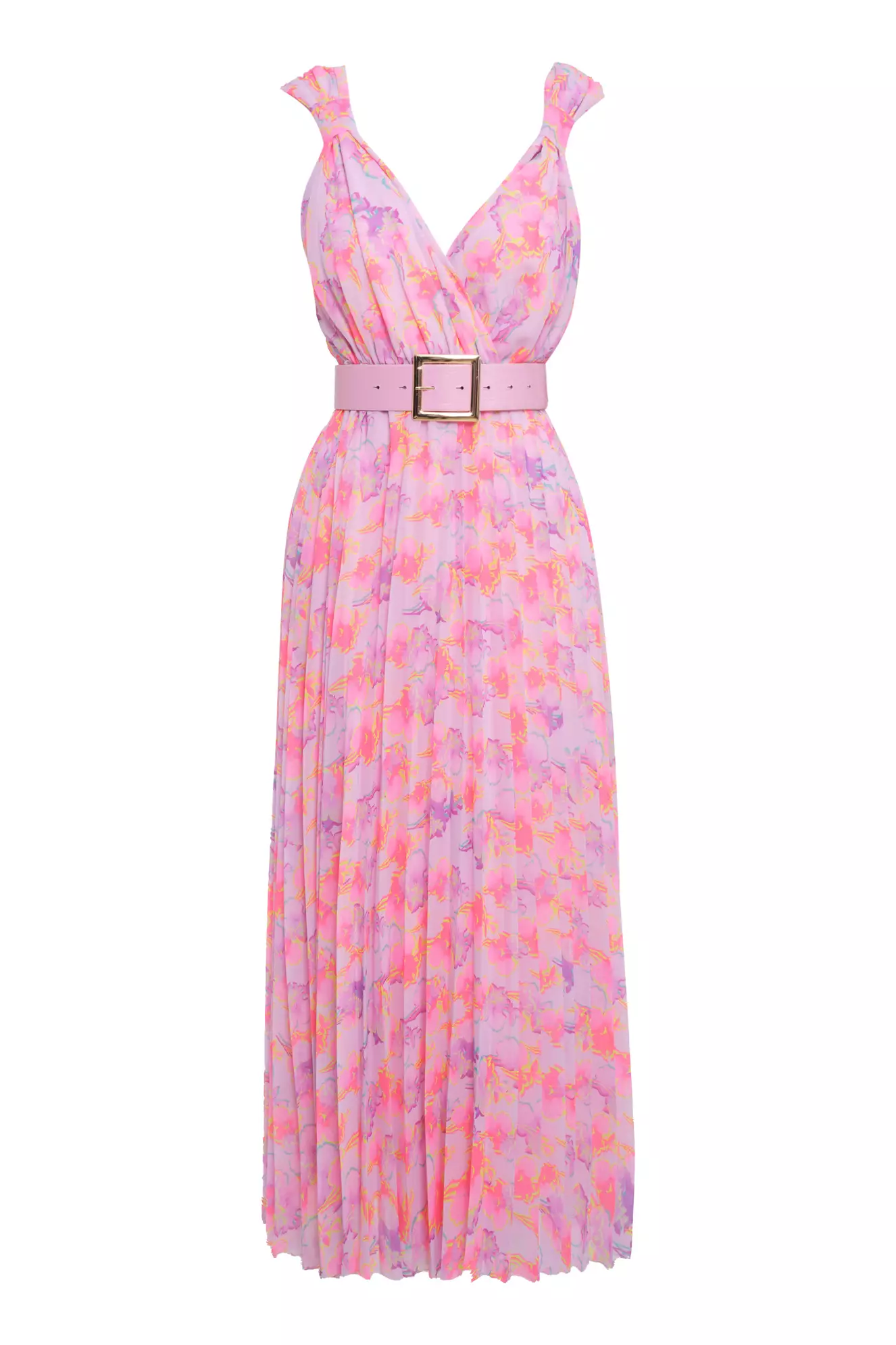 Printed Sifon Sleeveless Maxi Dress