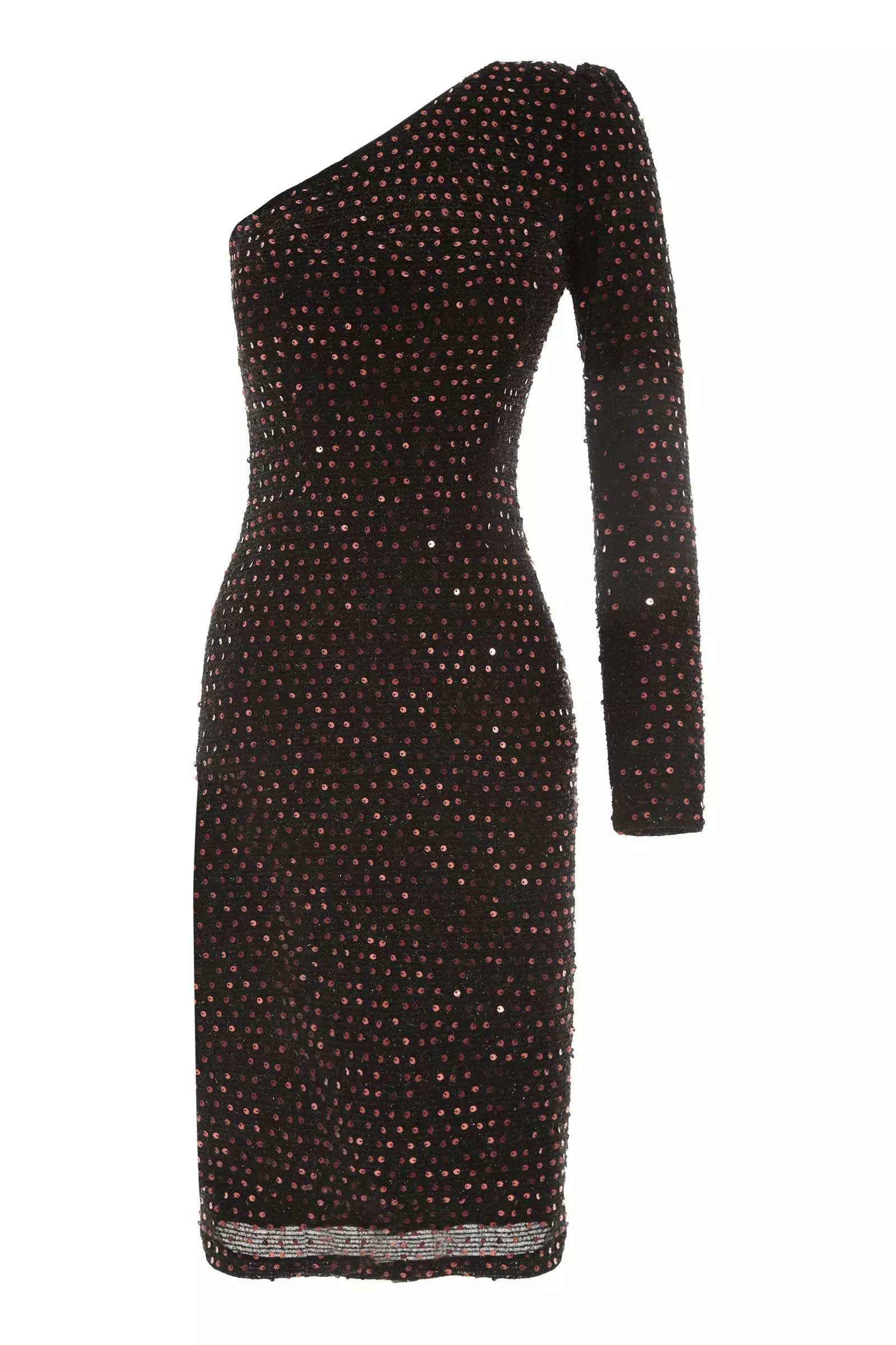 Blush Sequin Long Sleeve Midi Dress