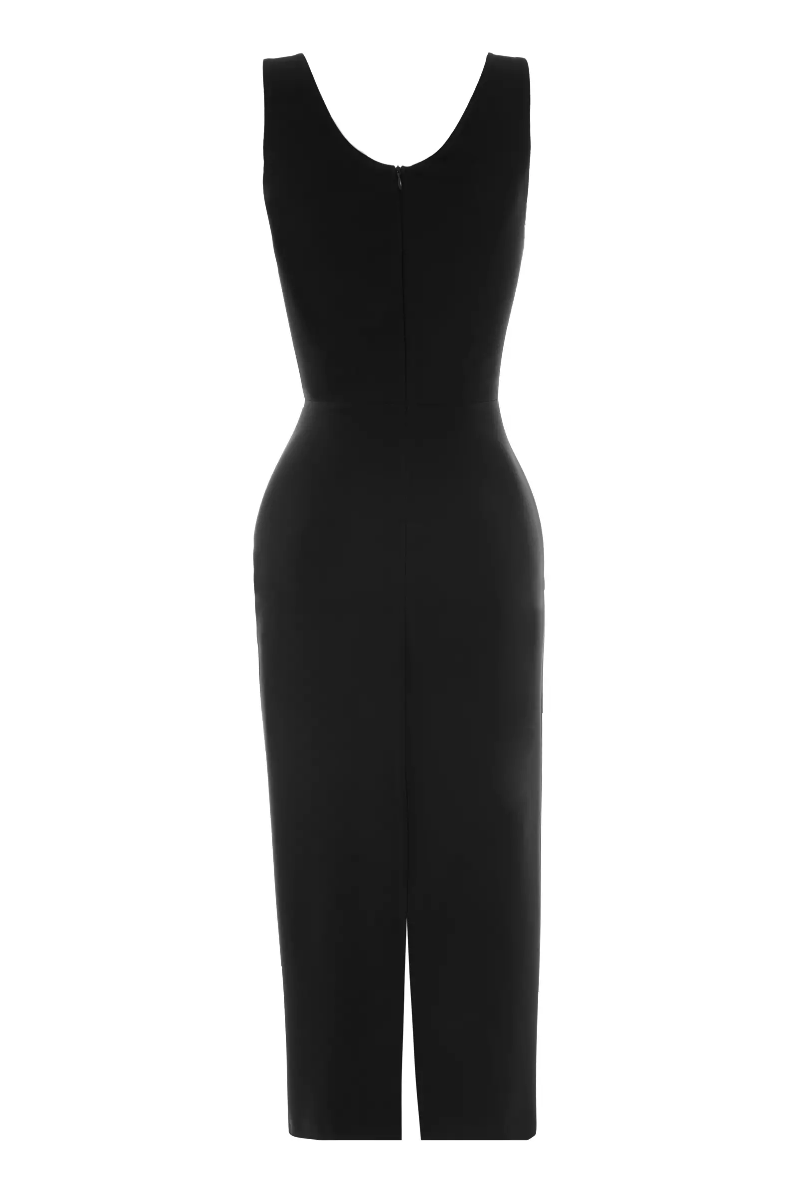 Black Crepe Sleeveless Maxi Dress