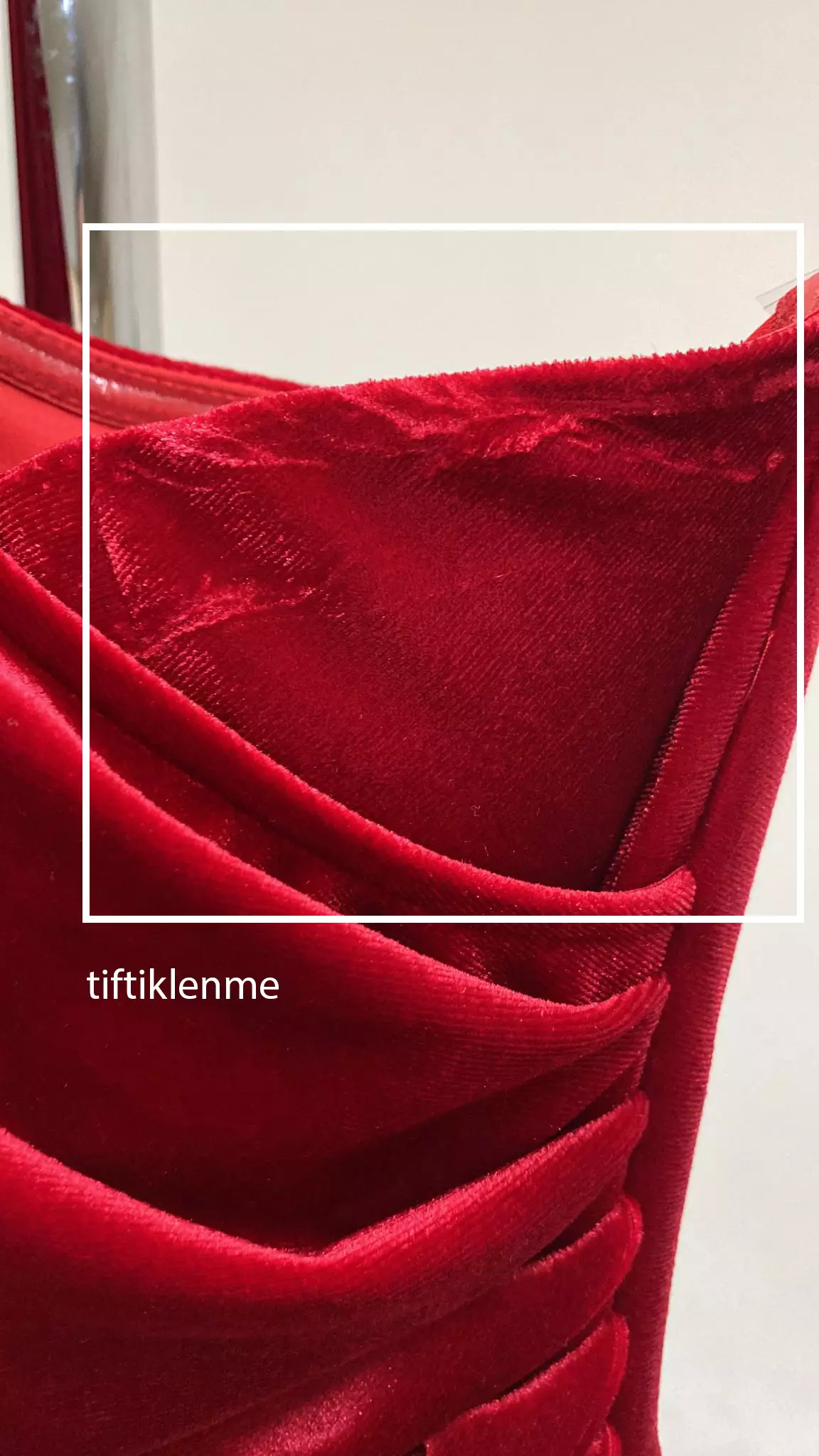 Red velvet one arm mini dress