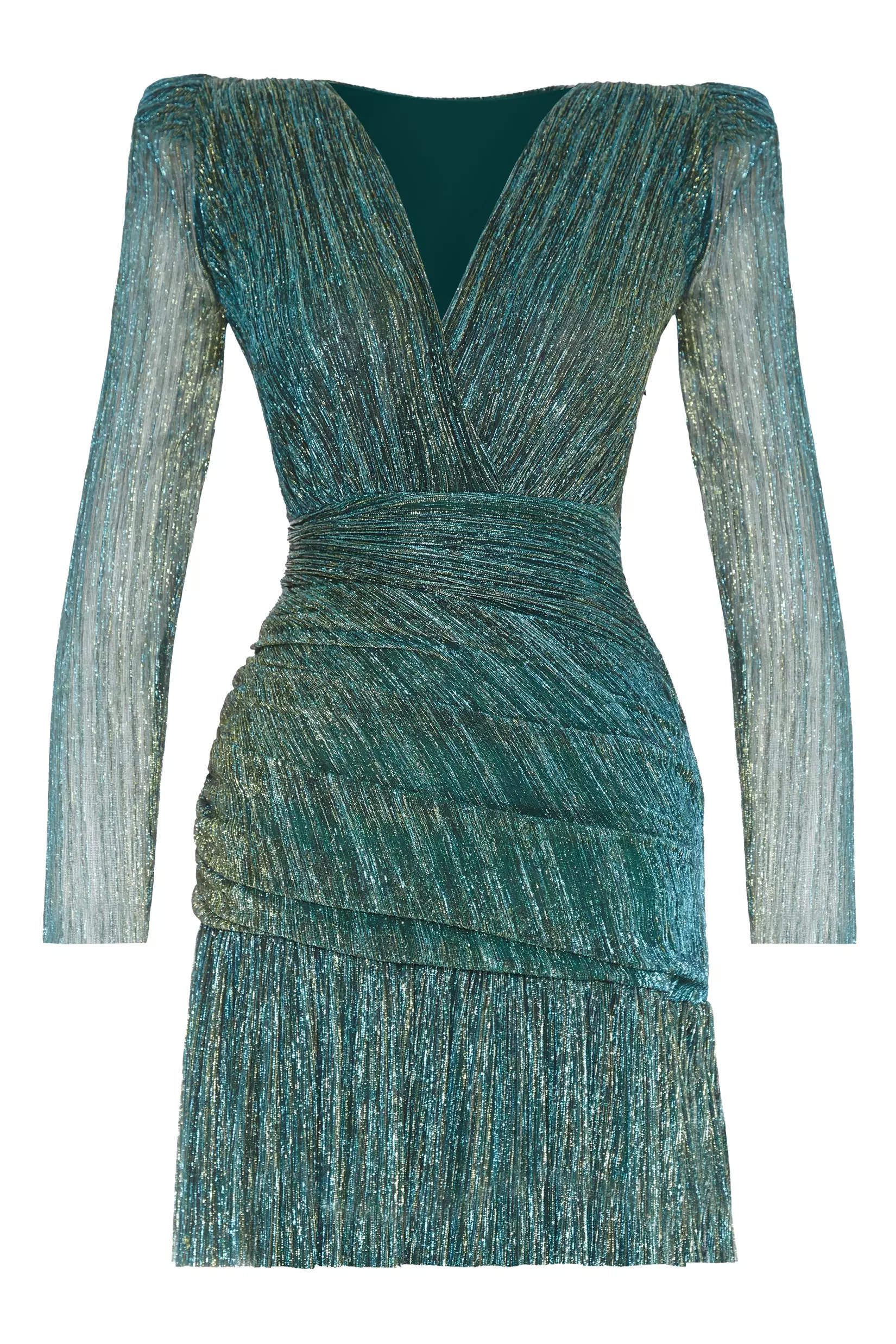 Green Sparky Long Sleeve Mini Dress | Engagement & Wedding Dresses | KeiKei
