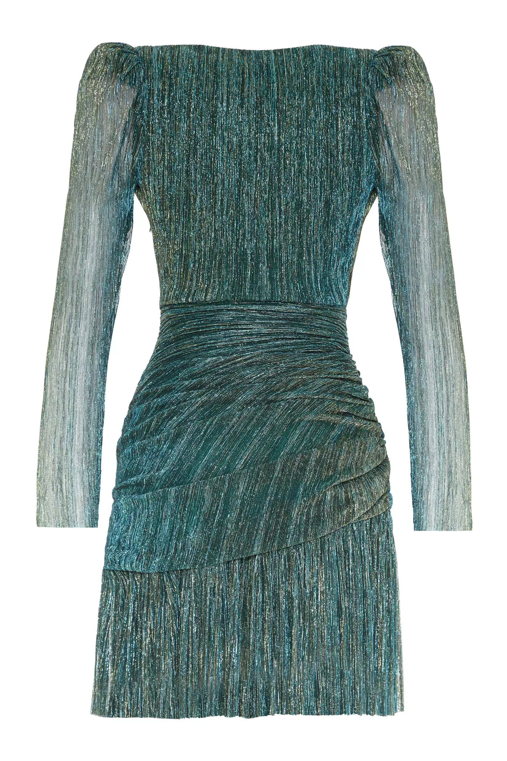 Green Sparky Long Sleeve Mini Dress | Engagement & Wedding Dresses | KeiKei