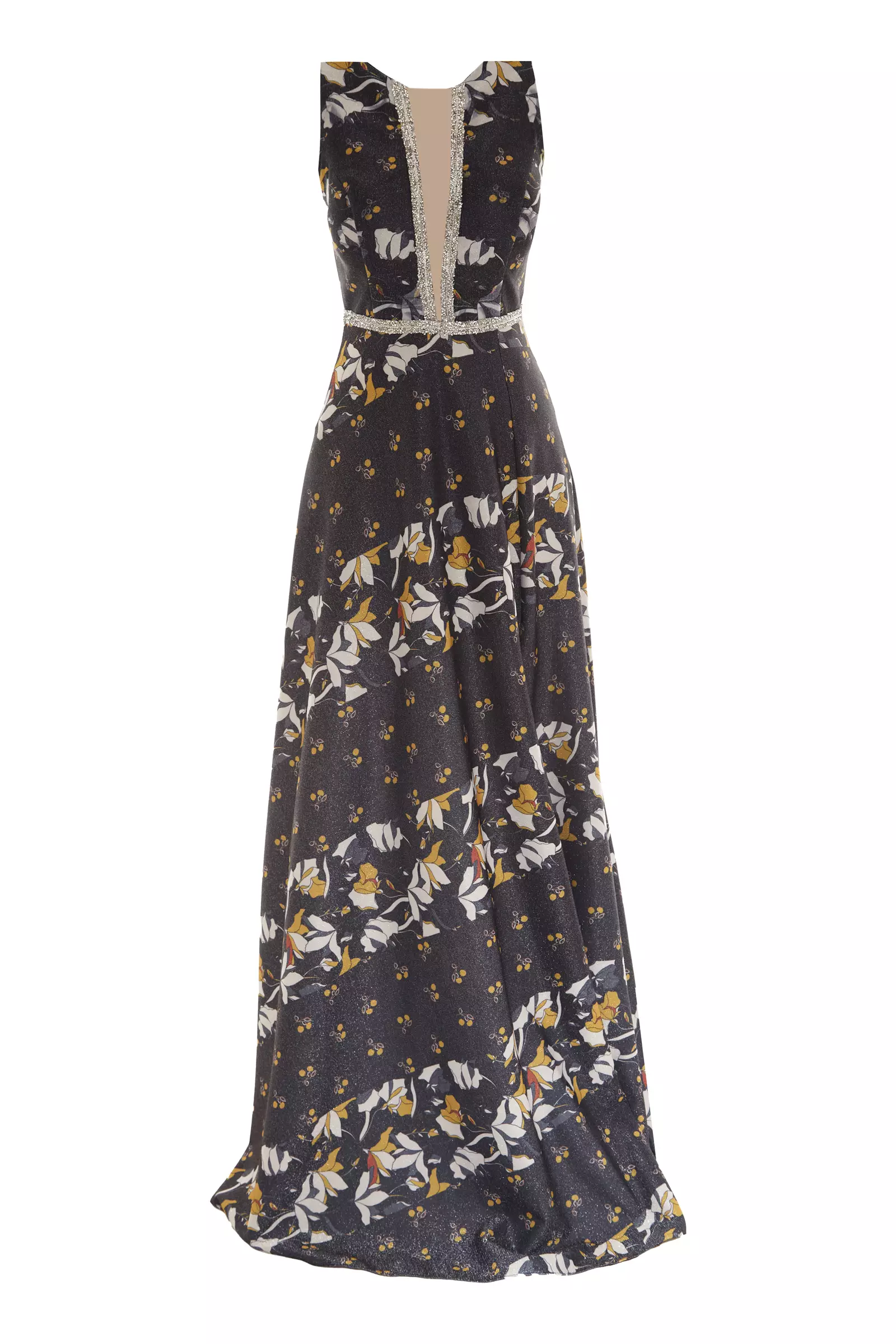 Navy Blue Knitted Sleeveless Maxi Dress