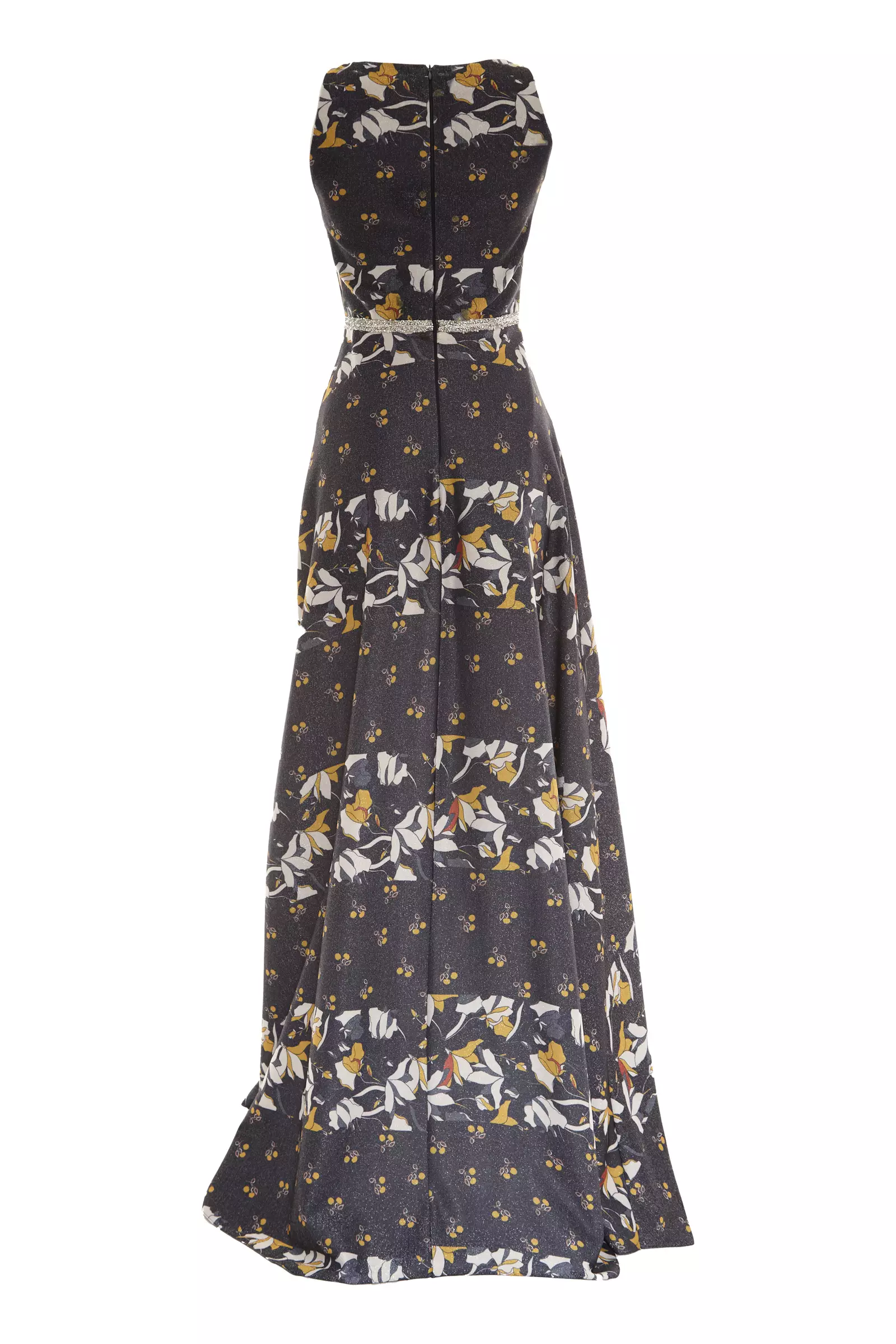 Navy Blue Knitted Sleeveless Maxi Dress
