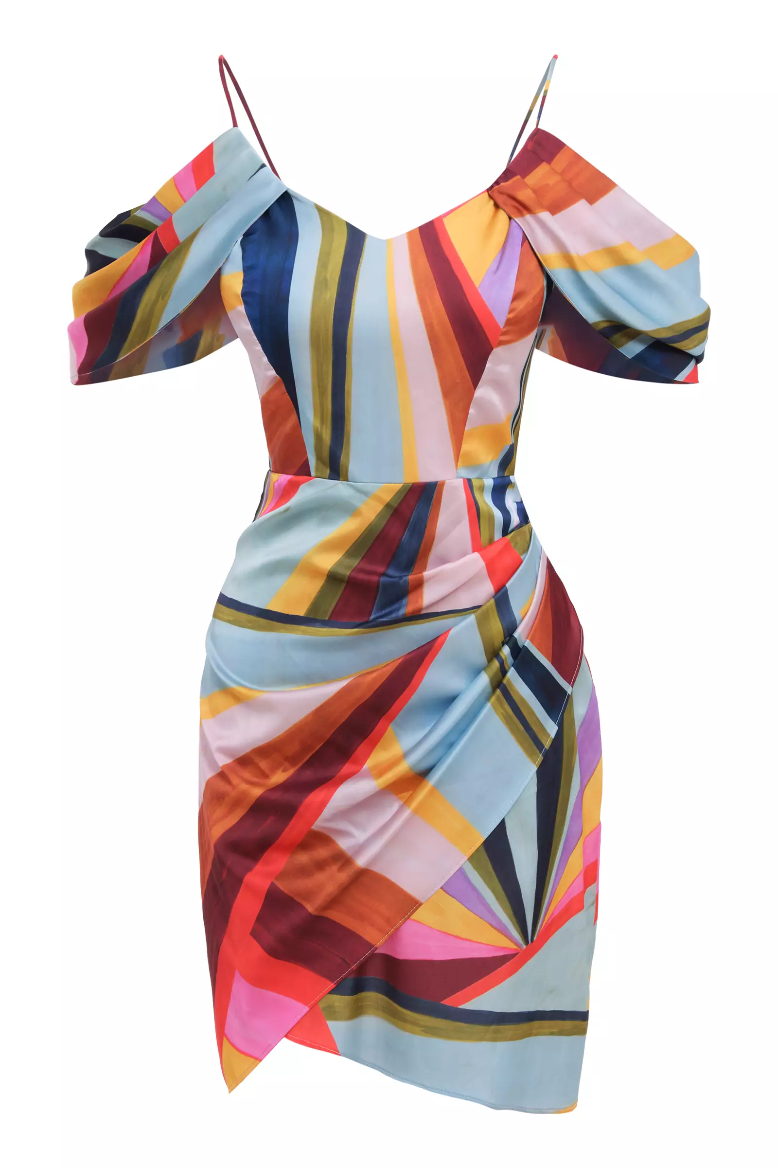 Printed Satin Sleeveless Midi Dress