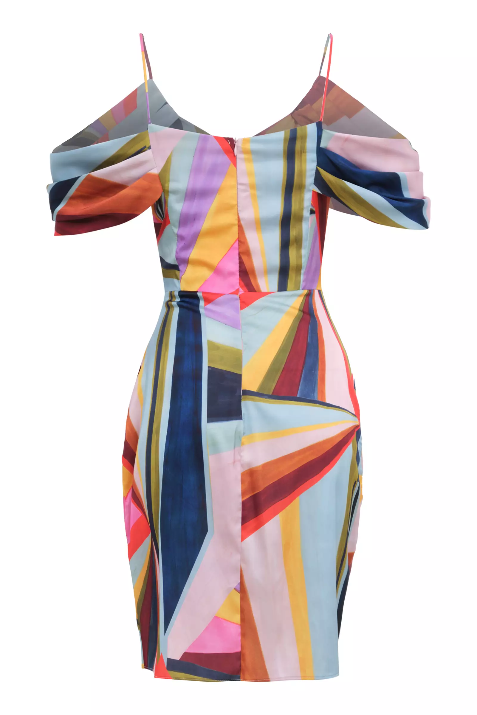 Printed Satin Sleeveless Midi Dress