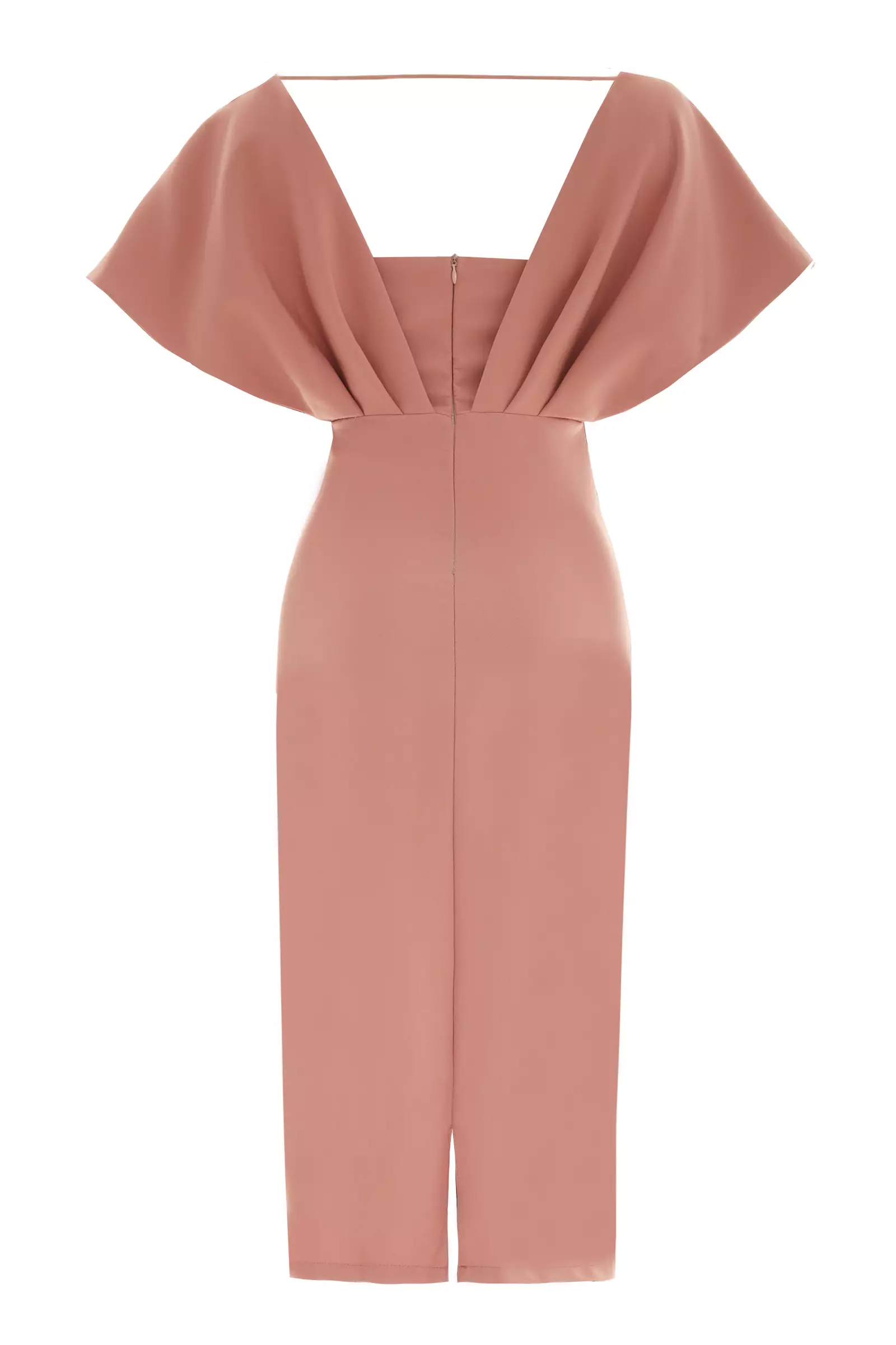 Printed crepe short sleeve long dress