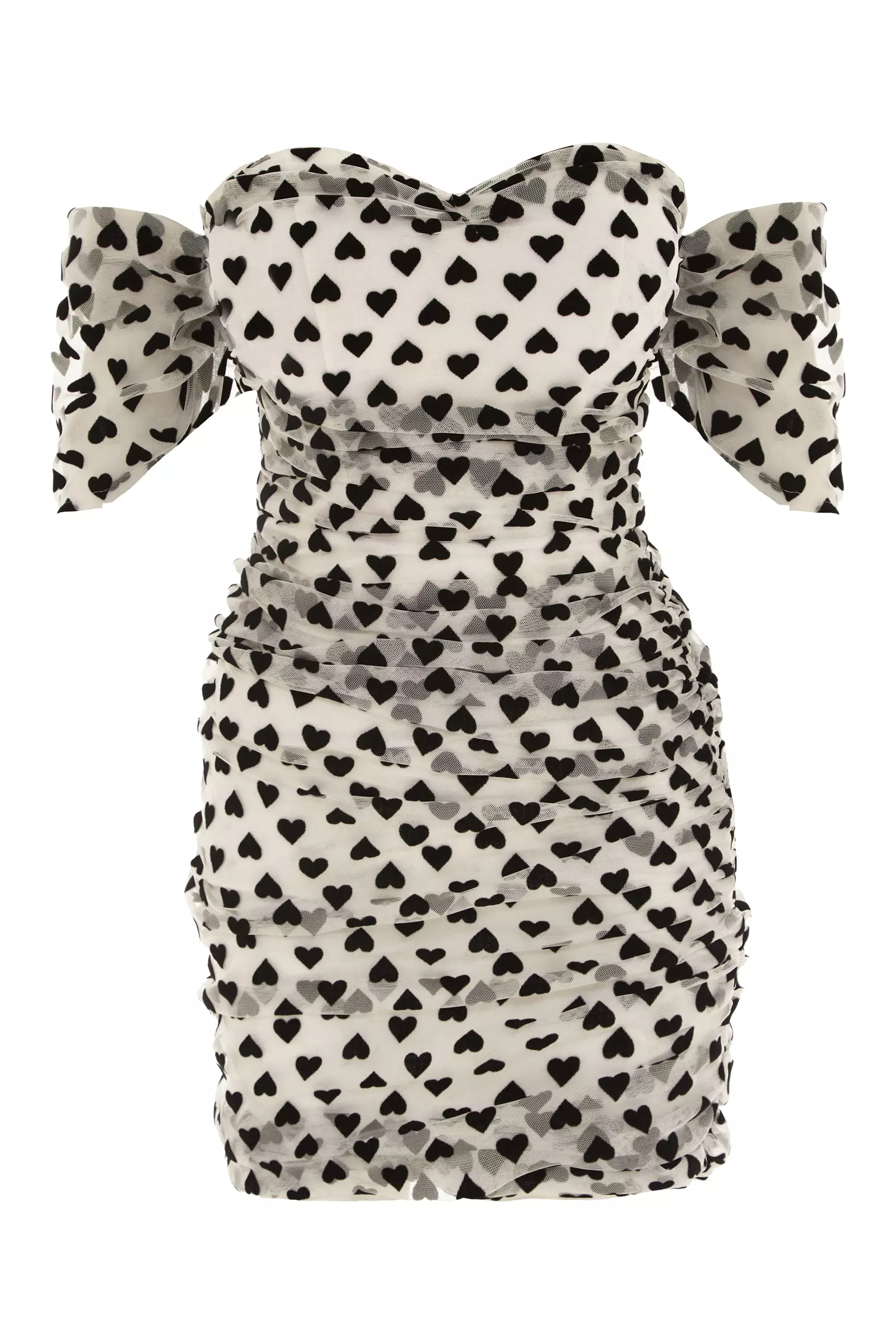 Printed Tulle Short Sleeve Mini Dress