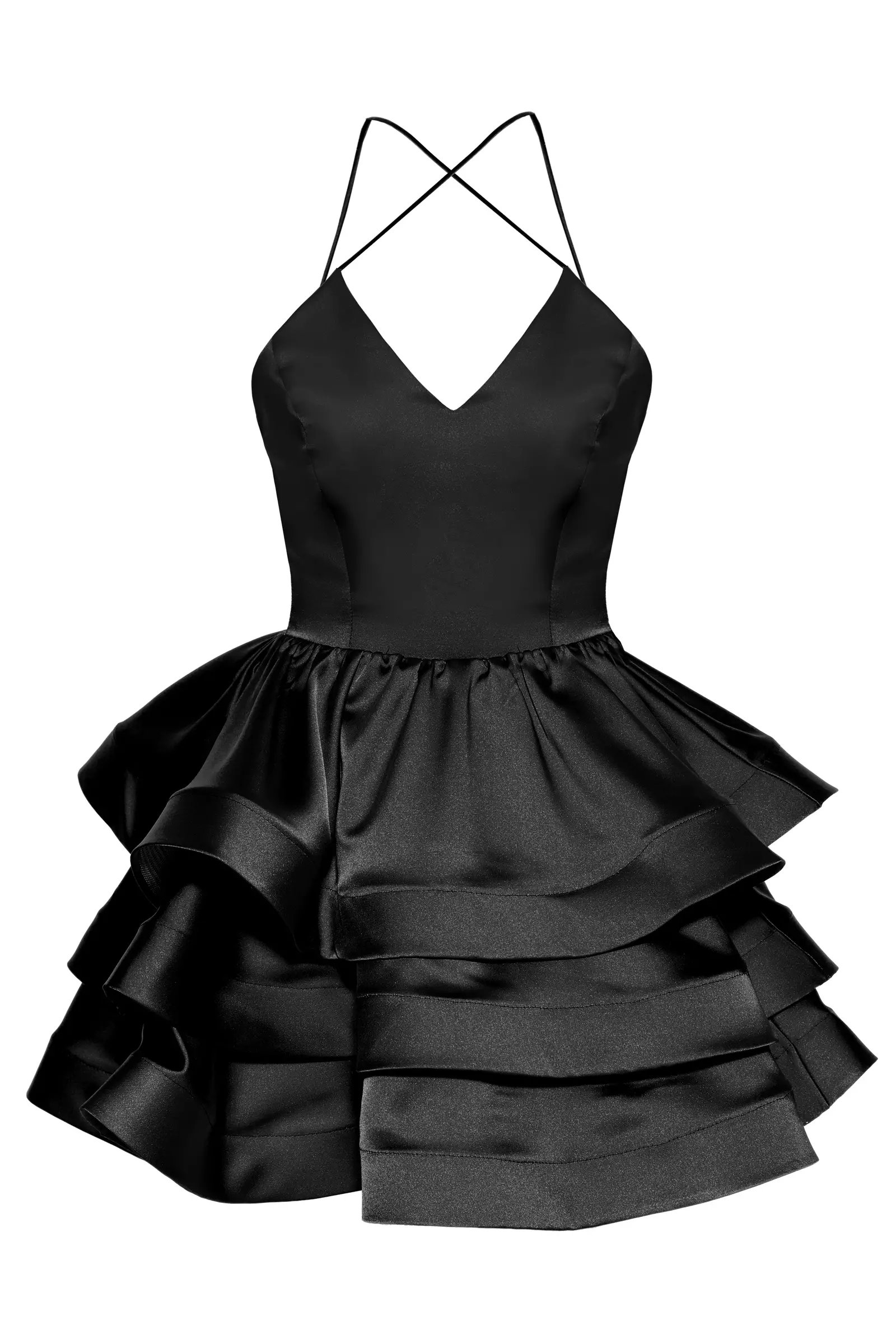Black Plus Size Satin Sleeveless Mini Dress