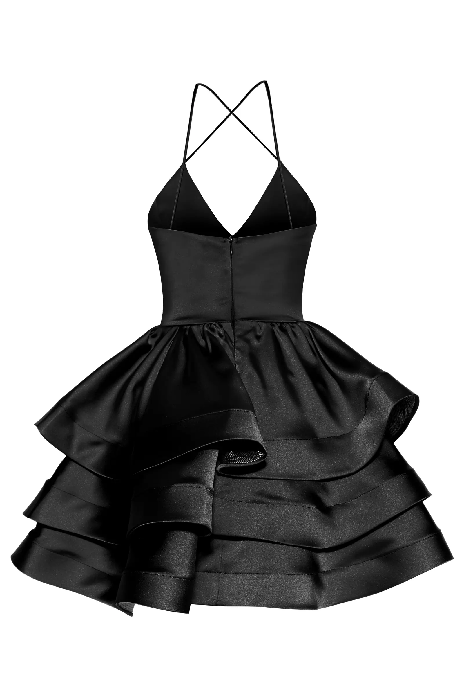 Black Plus Size Satin Sleeveless Mini Dress