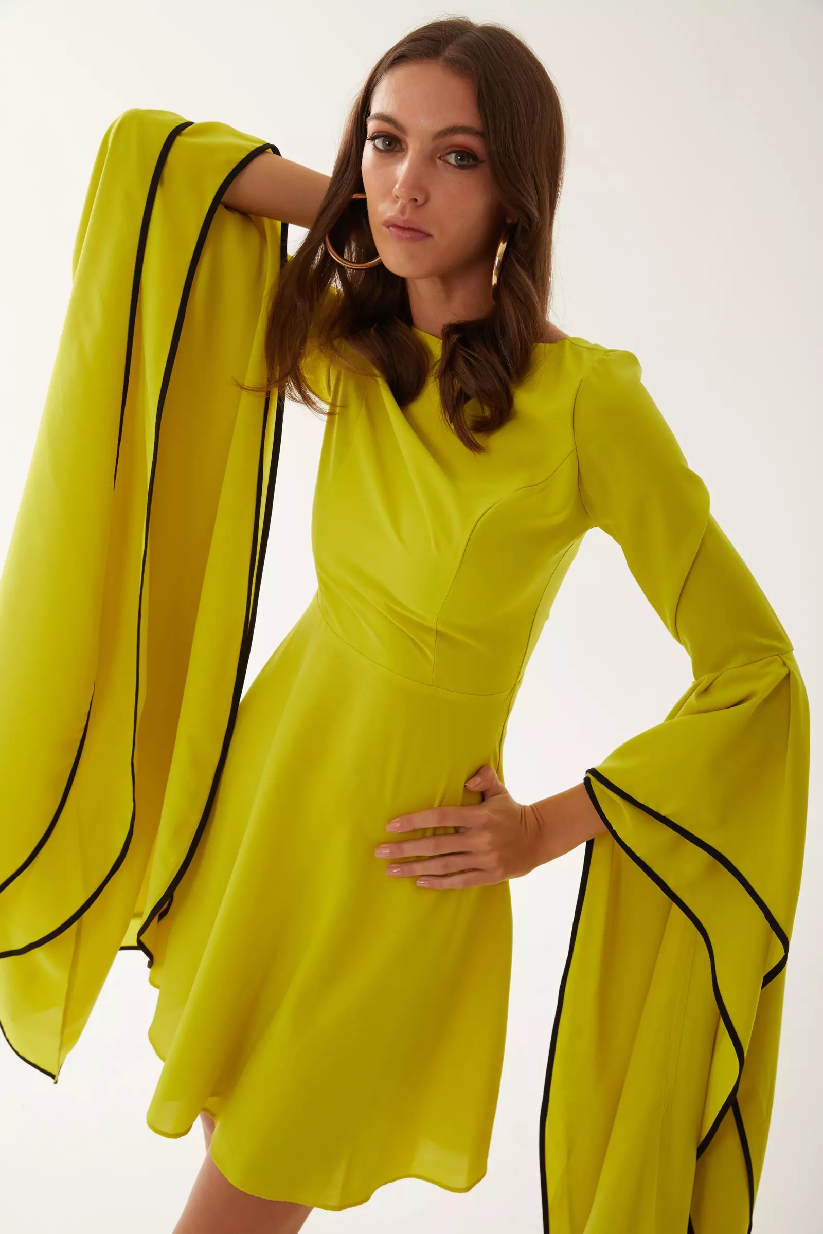 Pistachio Green Felisha Long Sleeve Mini Dress