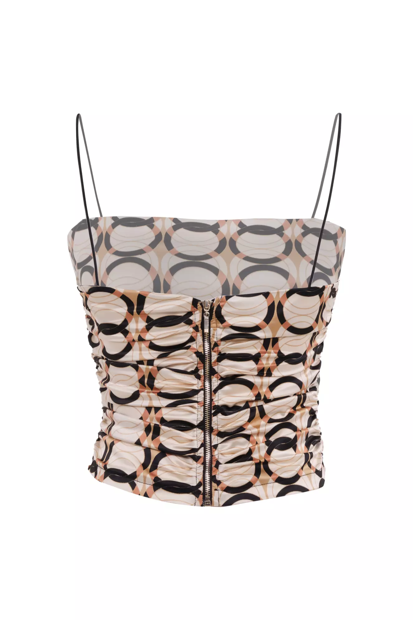 Blush Satin Sleeveless Crop Top