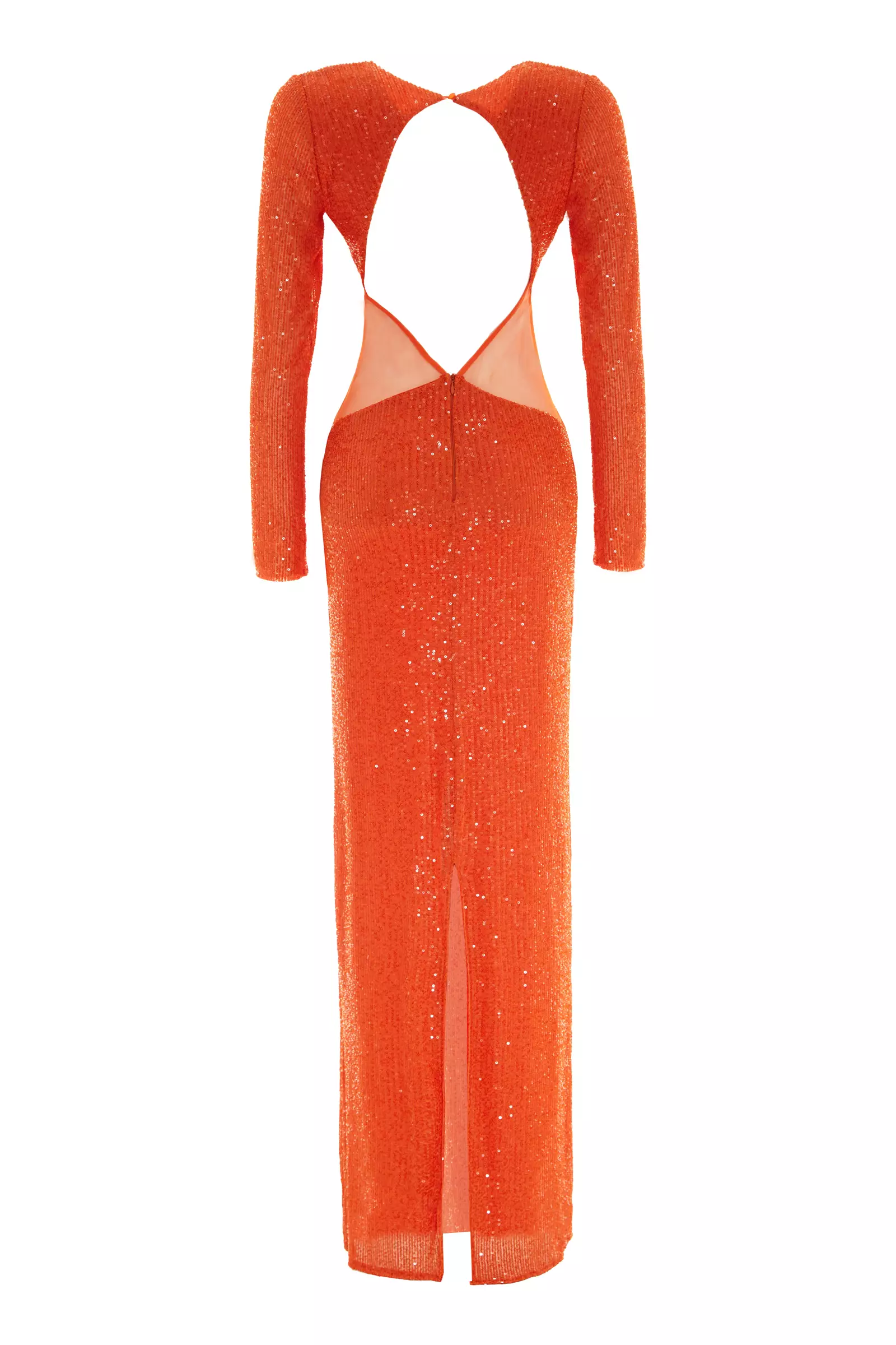 Latte sequin long sleeve maxi dress