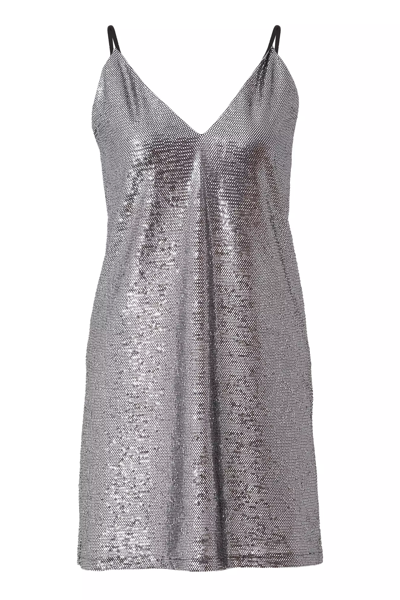 Printed Sequin Sleeveless Mini Dress