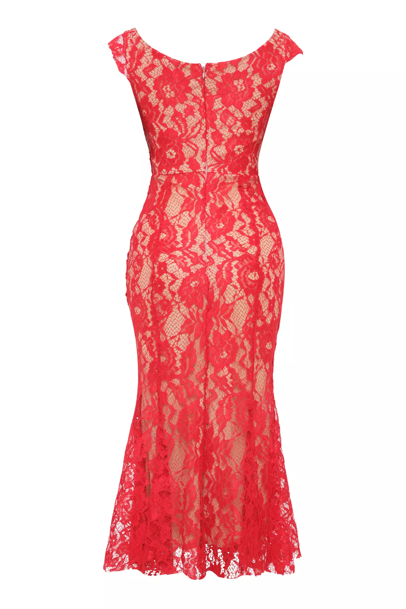 Red Lace Sleeveless Maxi Dress