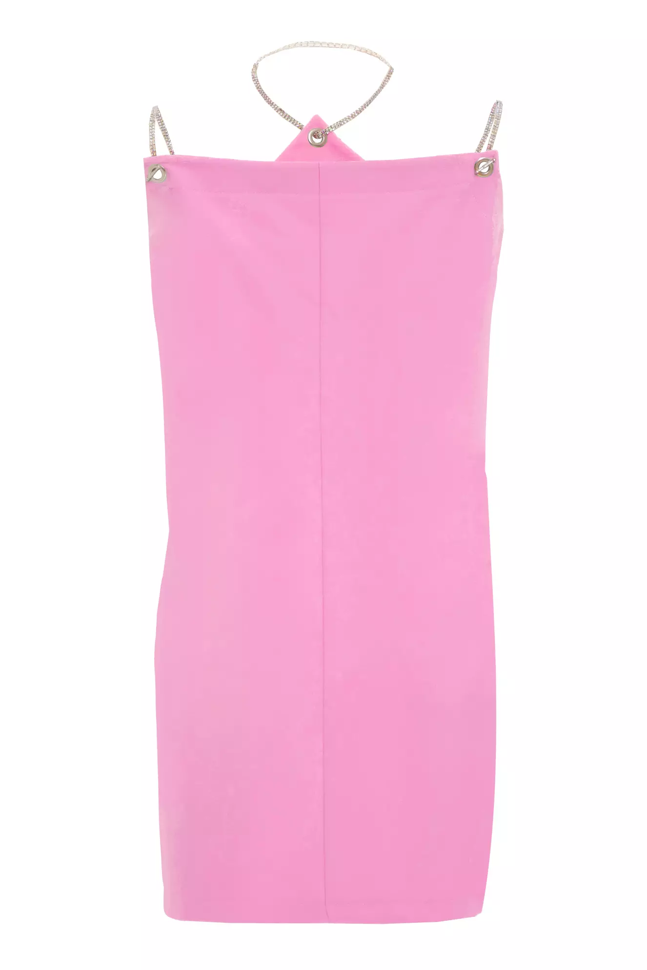 Pink Crepe Sleeveless Mini Dress