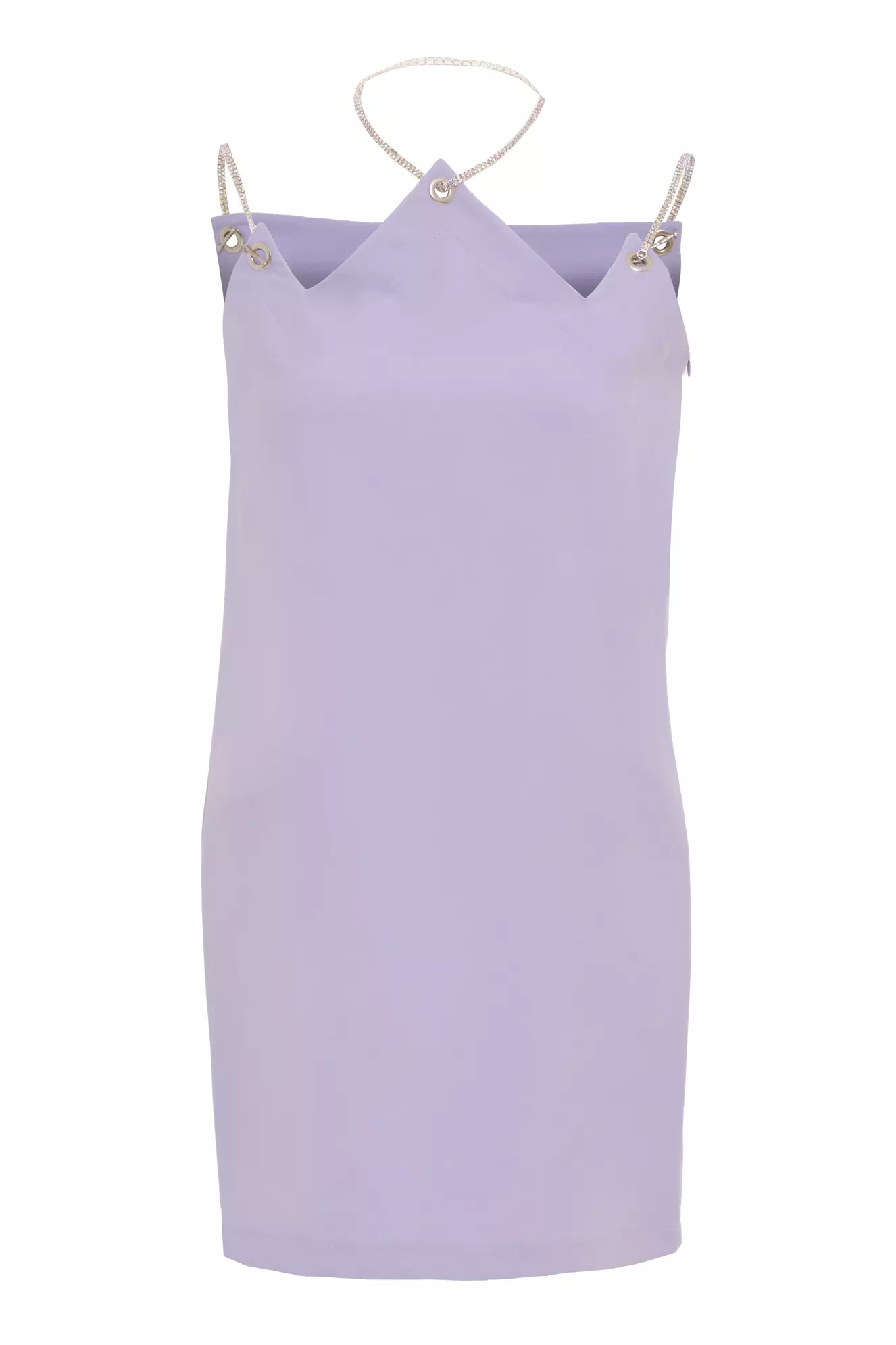 Lilac Crepe Sleeveless Mini Dress