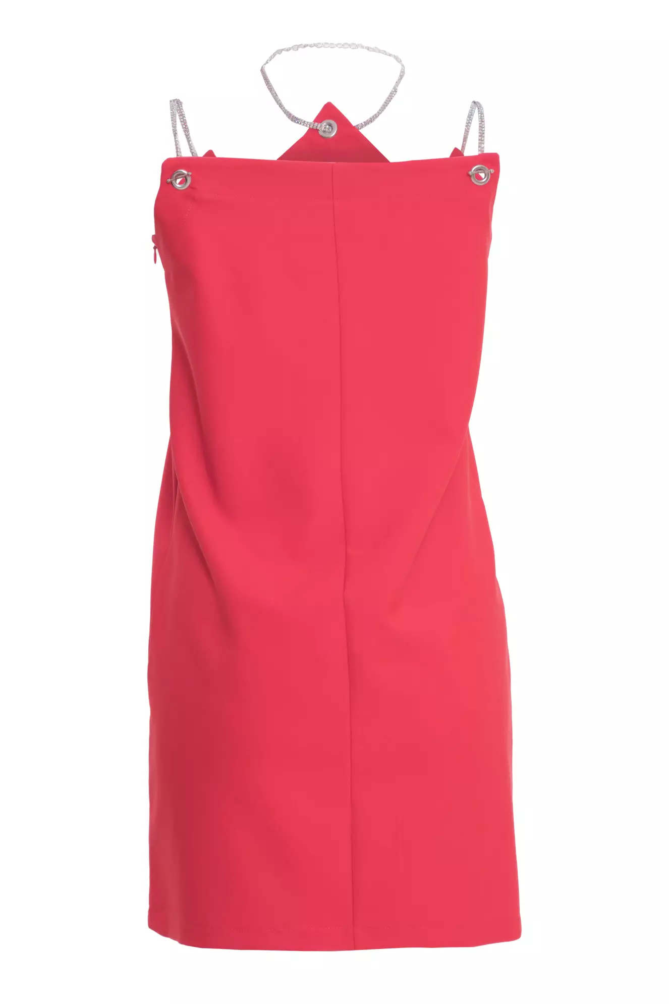 Coral Crepe Sleeveless Mini Dress