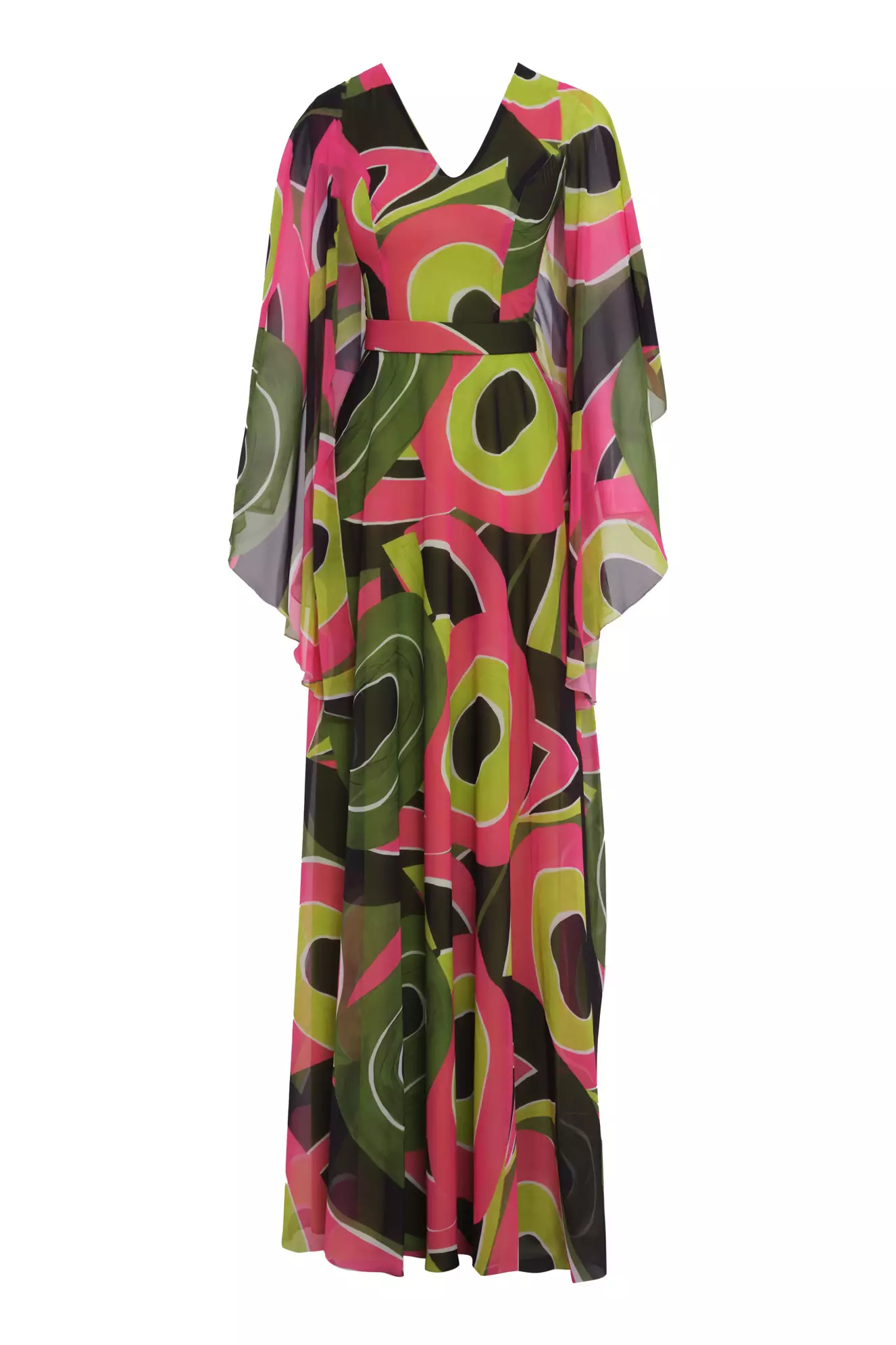 Printed Sifon Sleeveless Maxi Dress