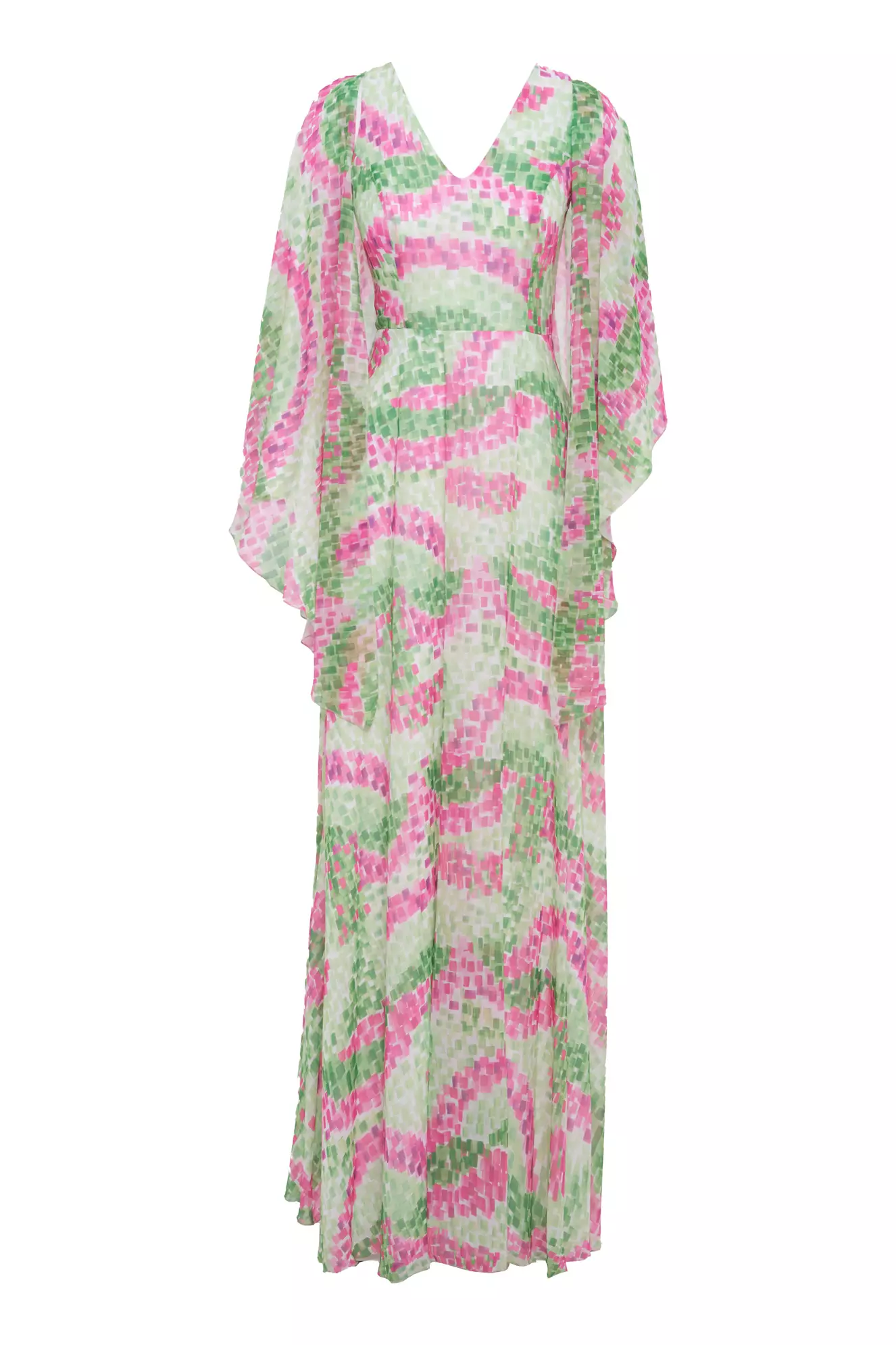 Printed Sifon Sleeveless Maxi Dress