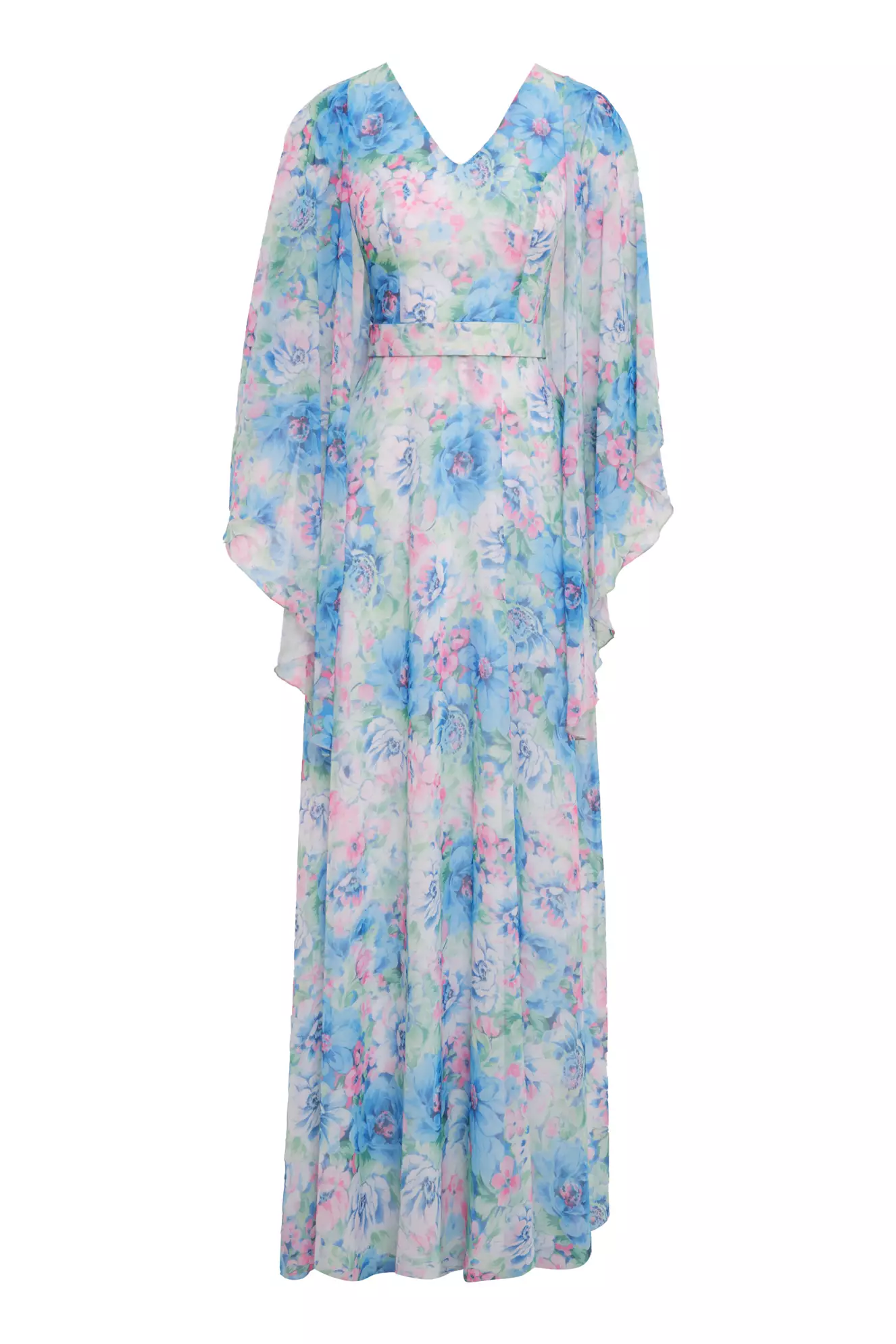 Printed Sifon Sleeveless Maxi Dress