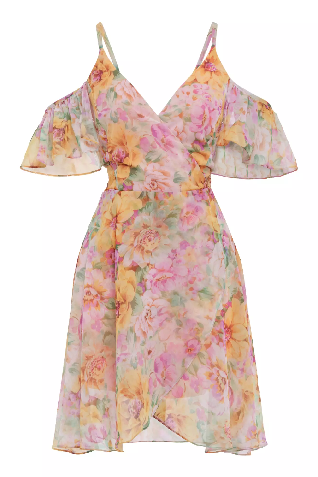 Printed Sifon Short Sleeve Mini Dress