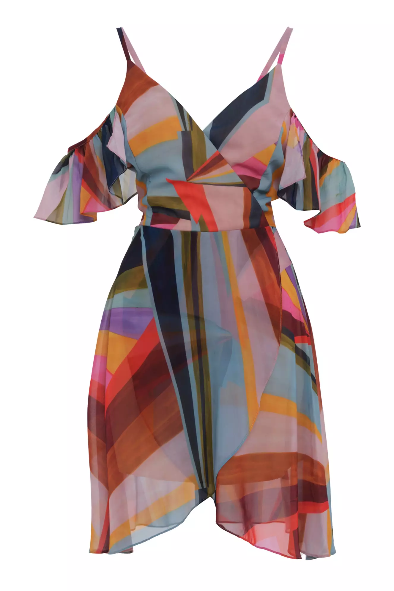 Printed Sifon Short Sleeve Mini Dress
