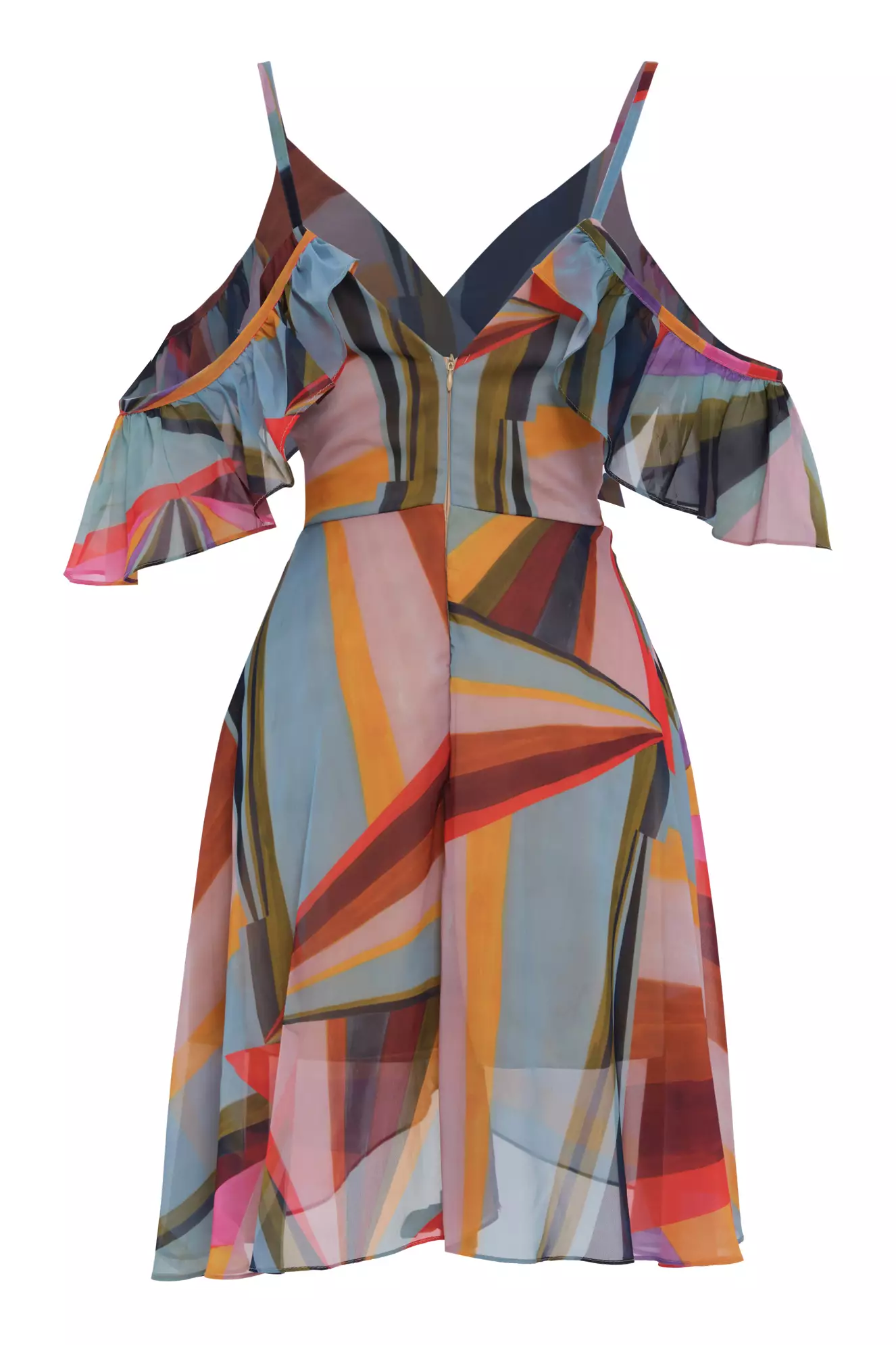 Printed Sifon Short Sleeve Mini Dress