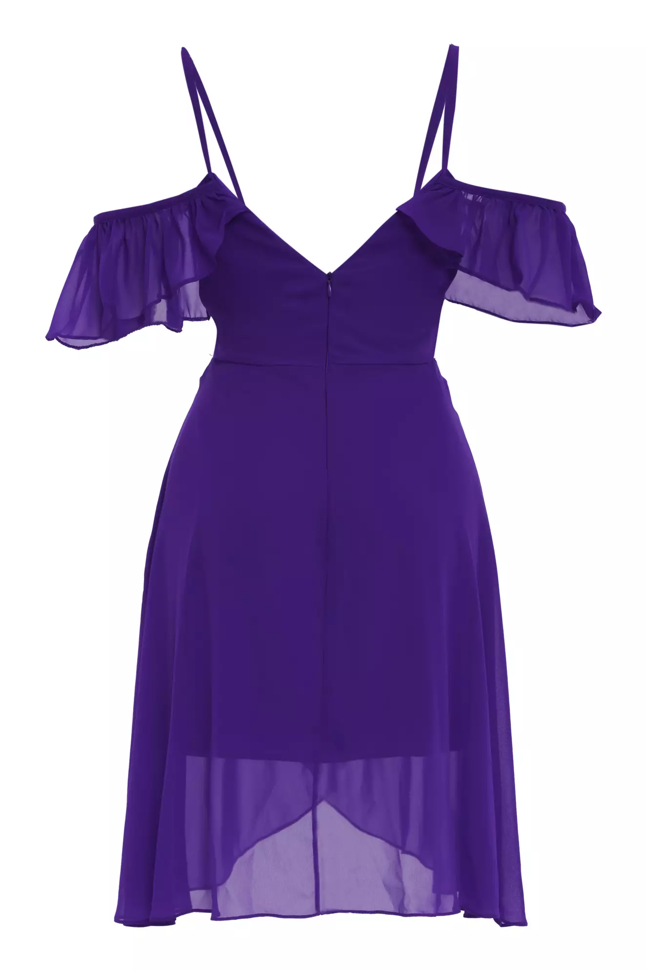 Purple Sifon Short Sleeve Mini Dress