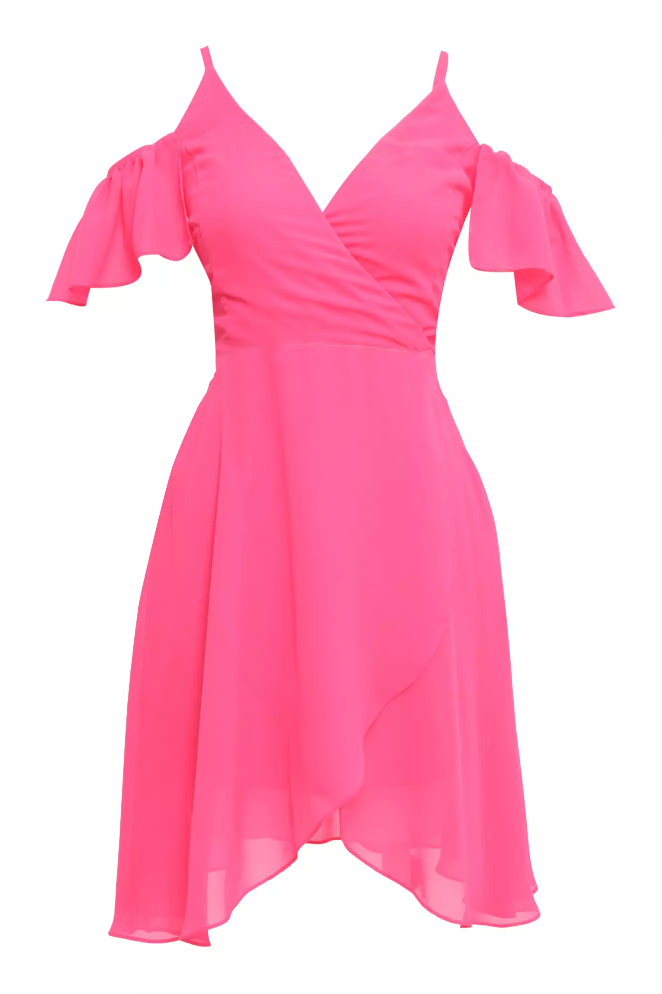 Pink Sifon Short Sleeve Mini Dress