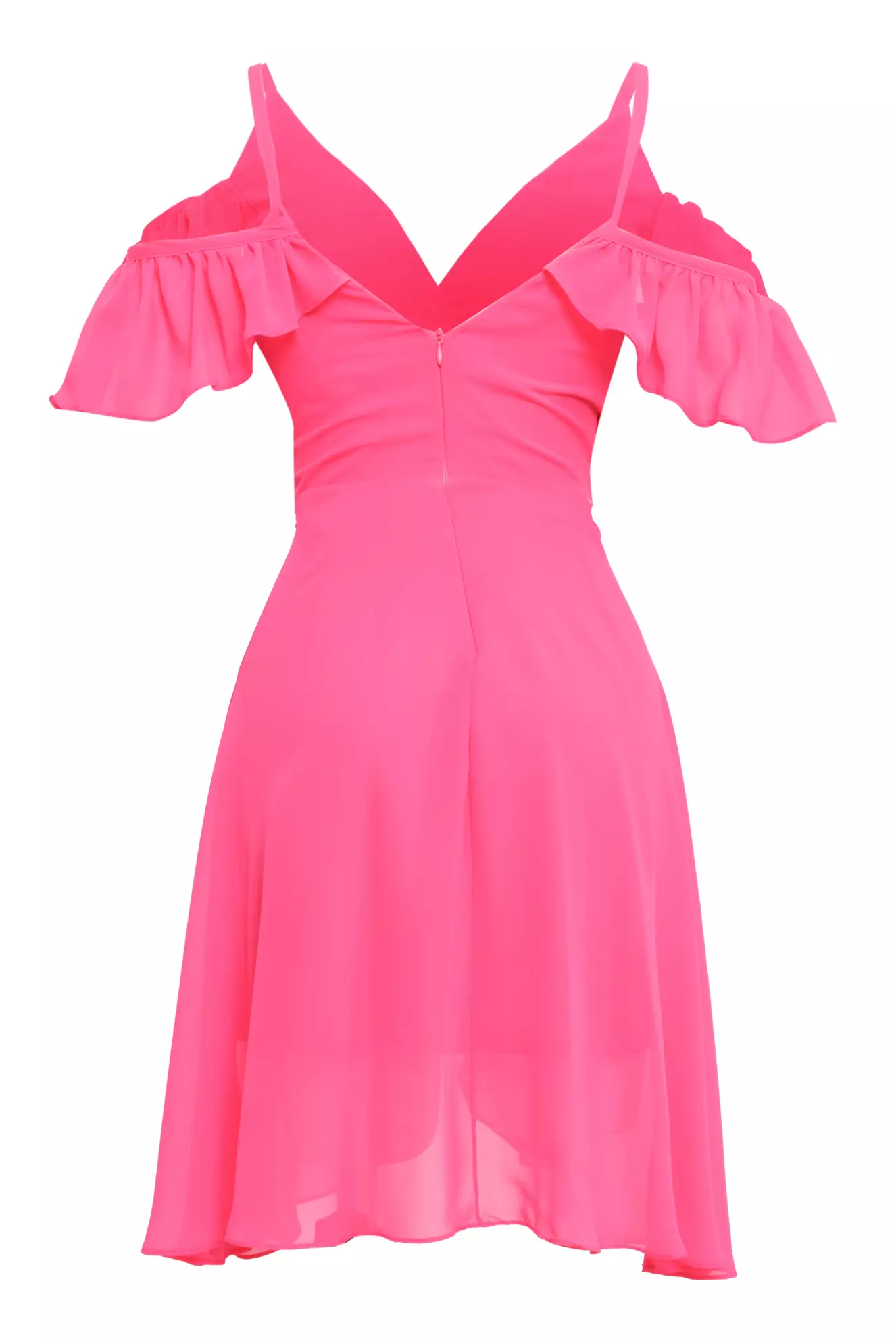 Pink Sifon Short Sleeve Mini Dress
