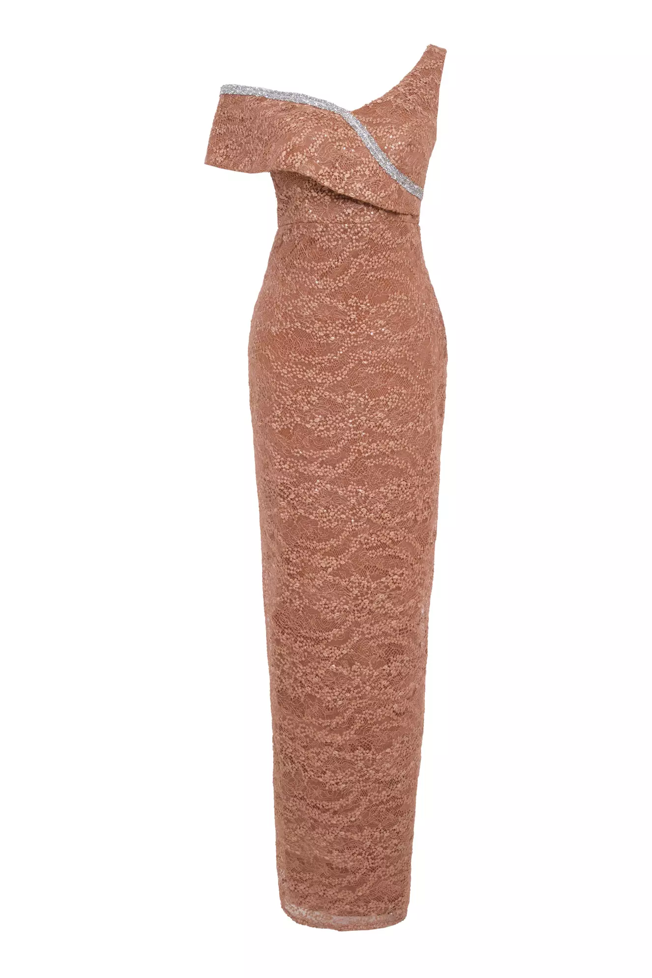 Printed lace sleeveless maxi dress