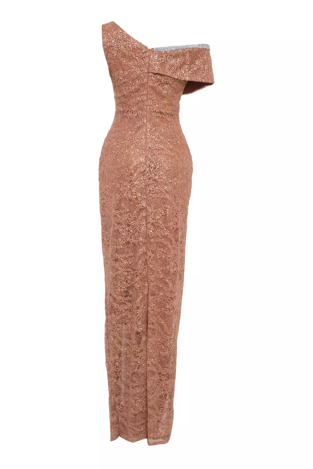 Printed lace sleeveless maxi dress