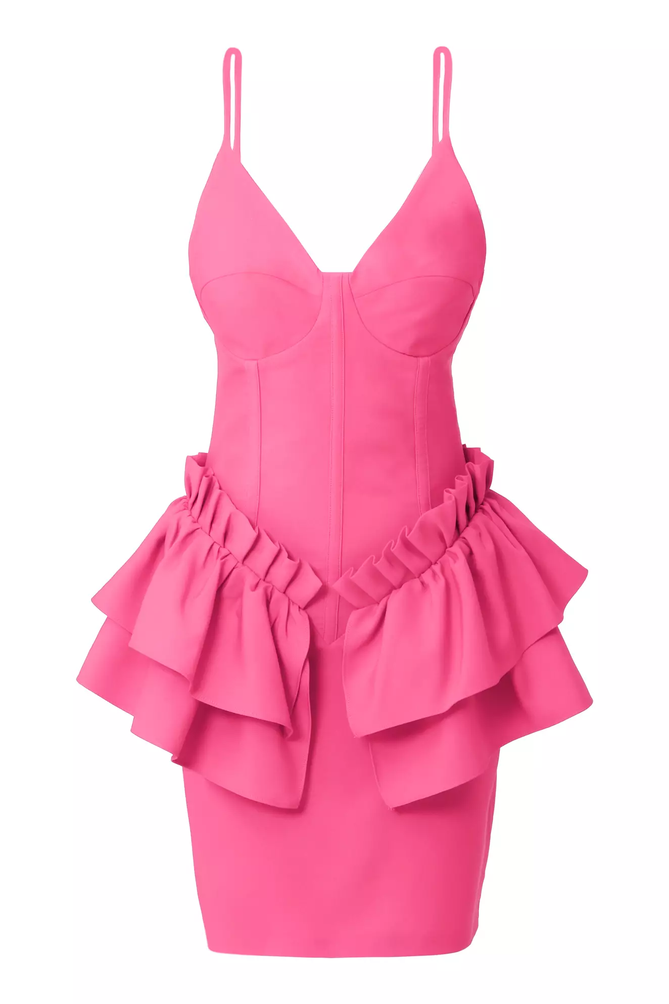 Fuchsia Crepe Sleeveless Mini Dress