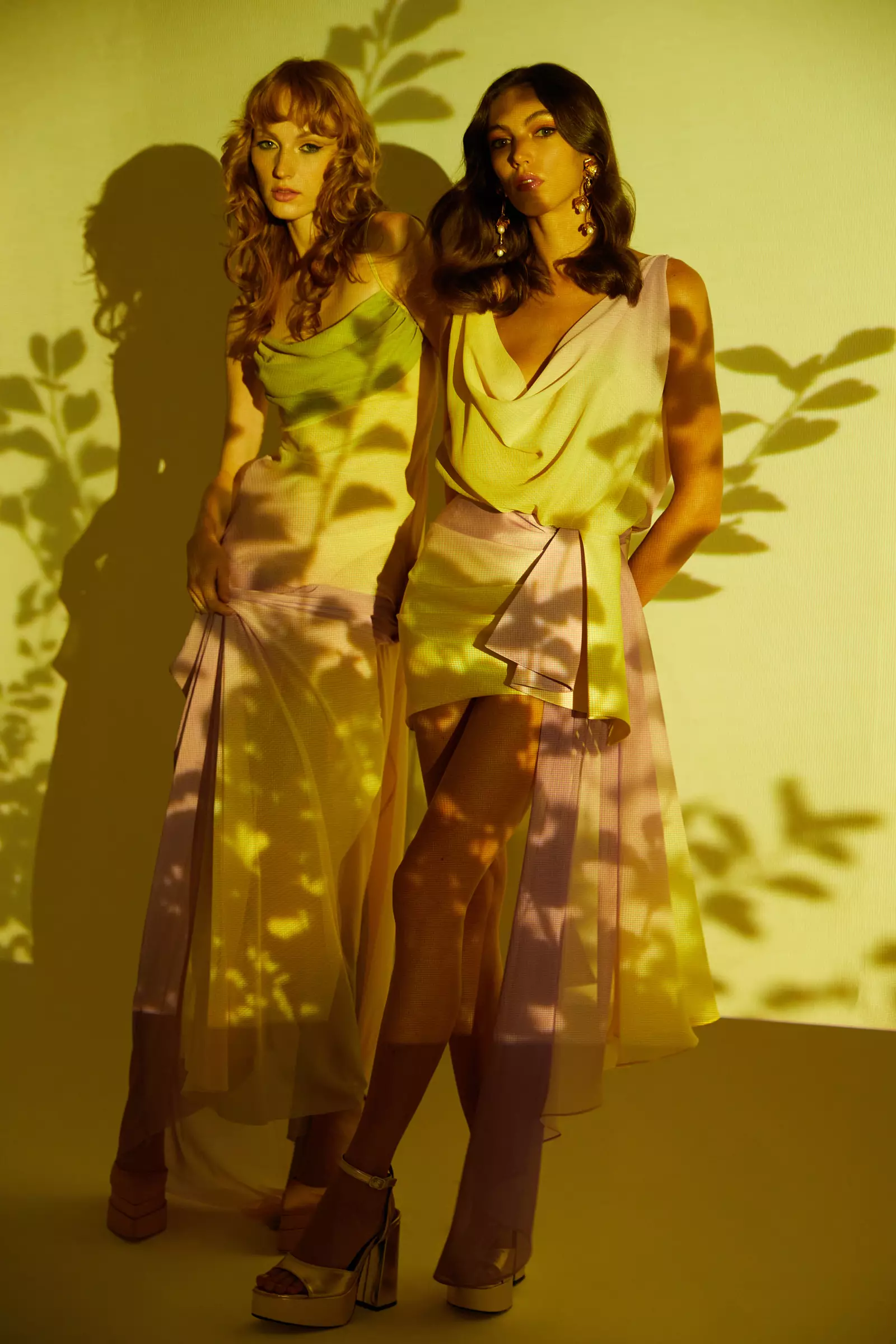 Printed Sifon Sleeveless Long Dress