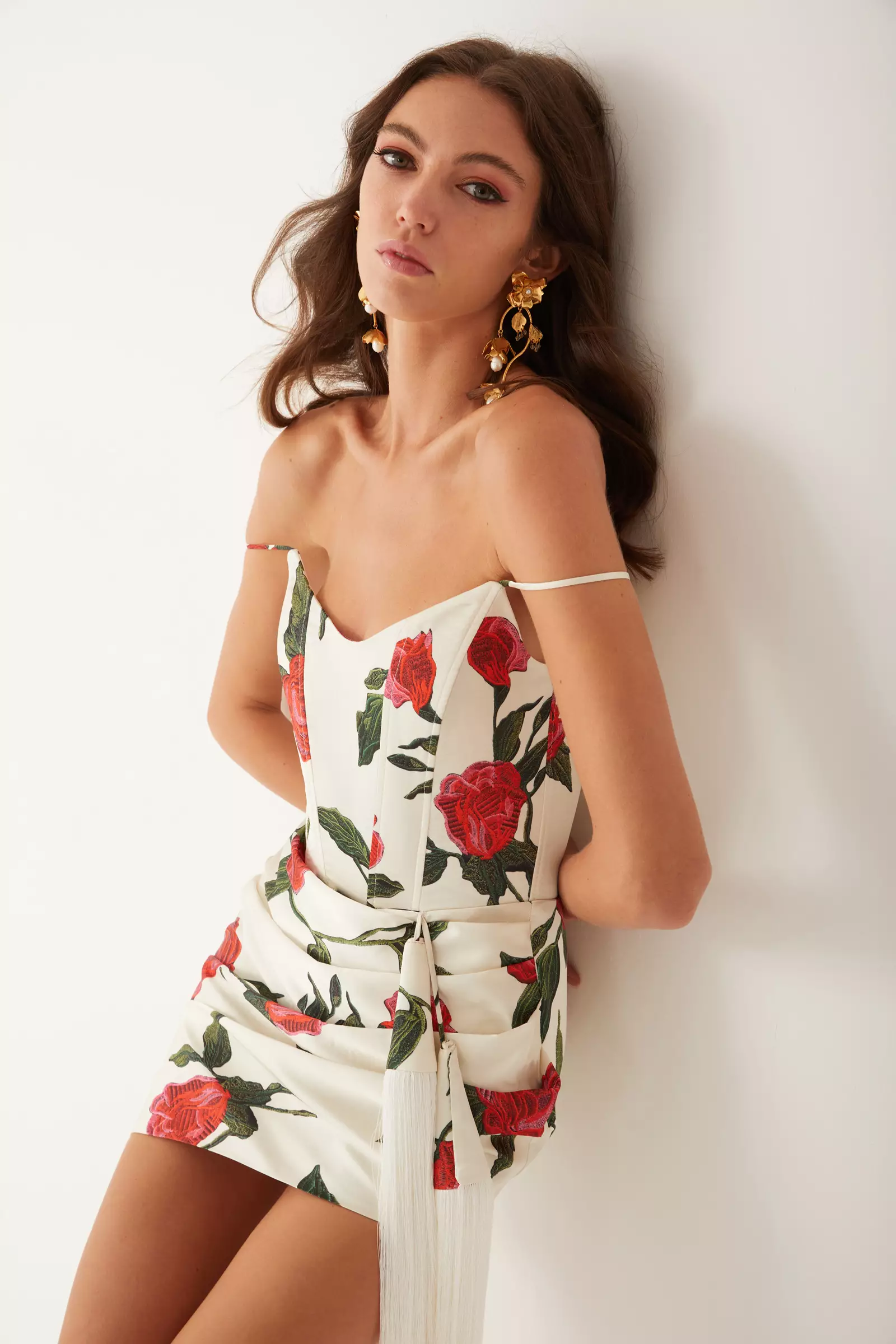Printed Satin Sleeveless Mini Dress