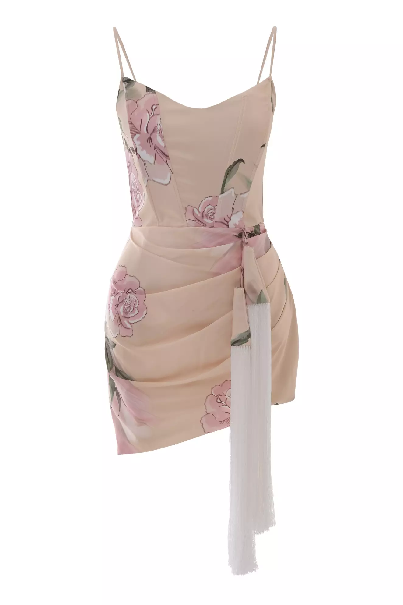Printed Satin Sleeveless Mini Dress