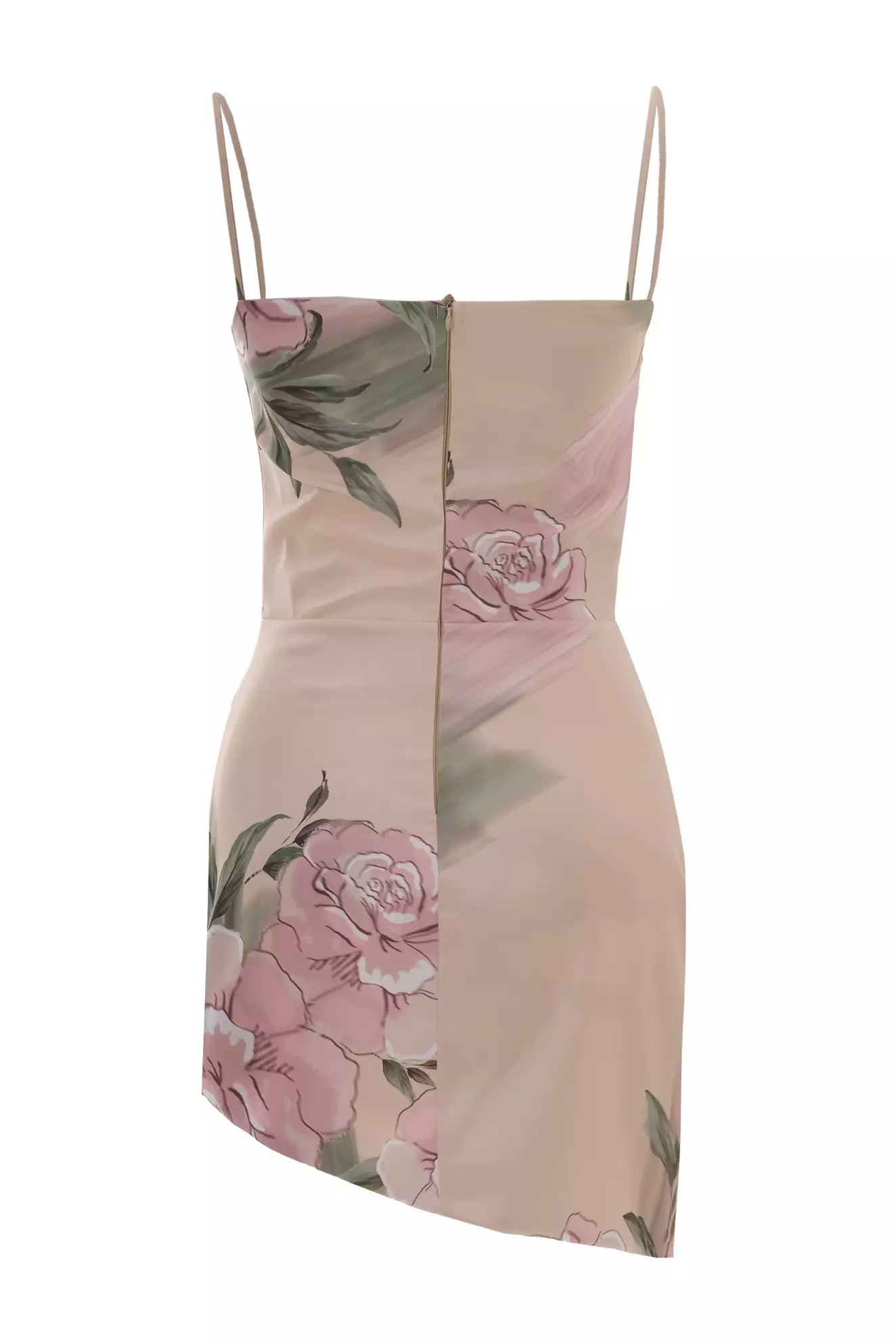 Printed Satin Sleeveless Mini Dress