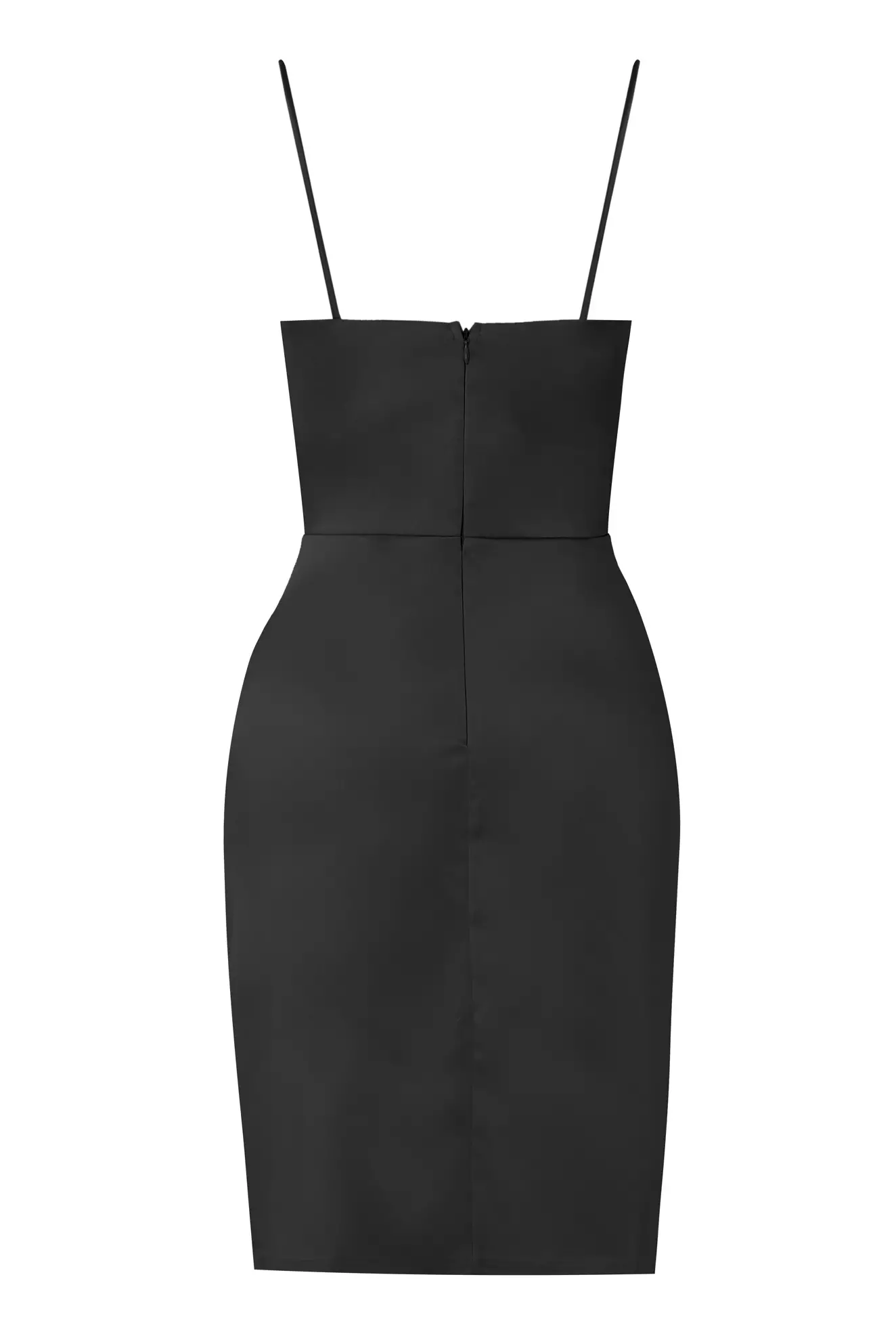 Black Satin Sleeveless Mini Dress