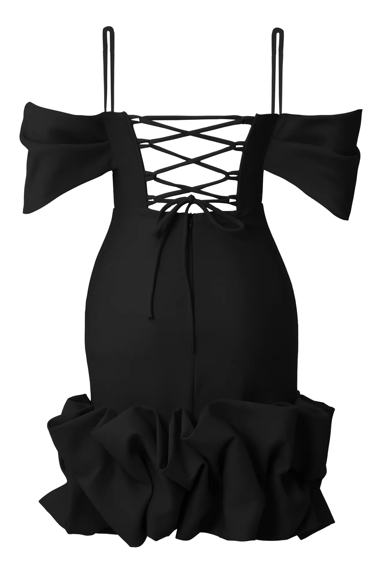 Black Crepe Sleeveless Mini Dress