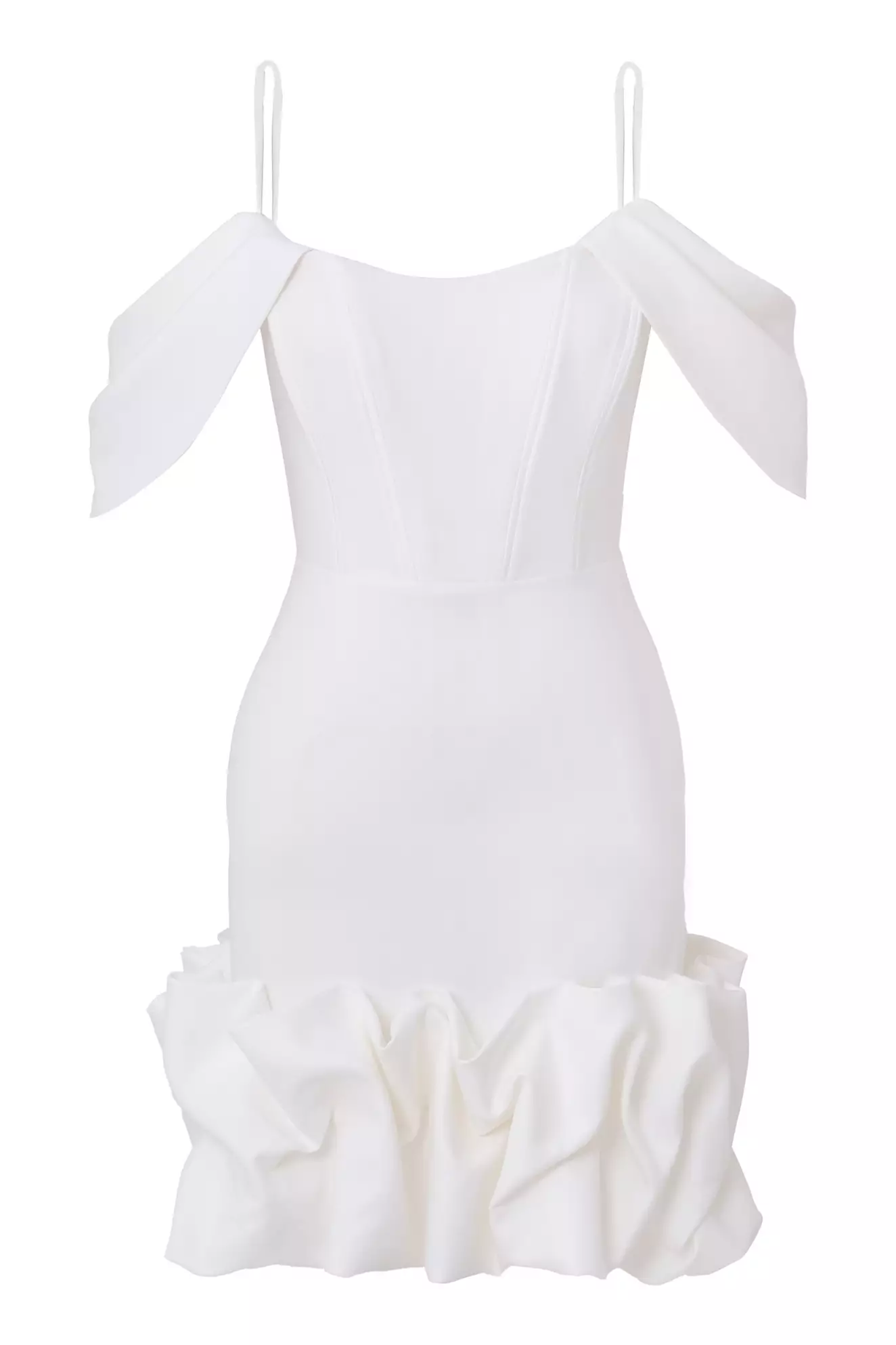 White Crepe Sleeveless Mini Dress