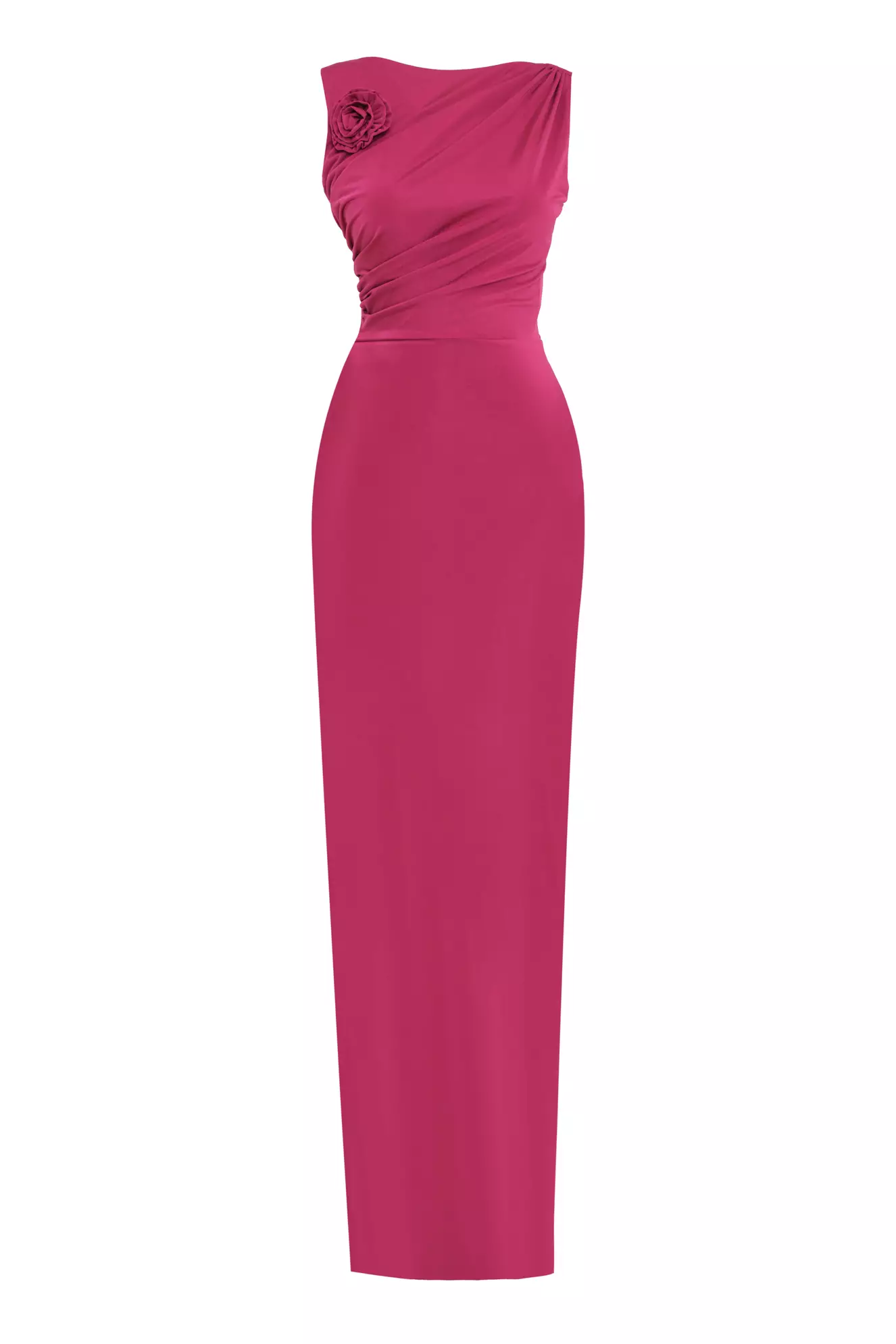 Fuchsia sendy sleeveless long dress