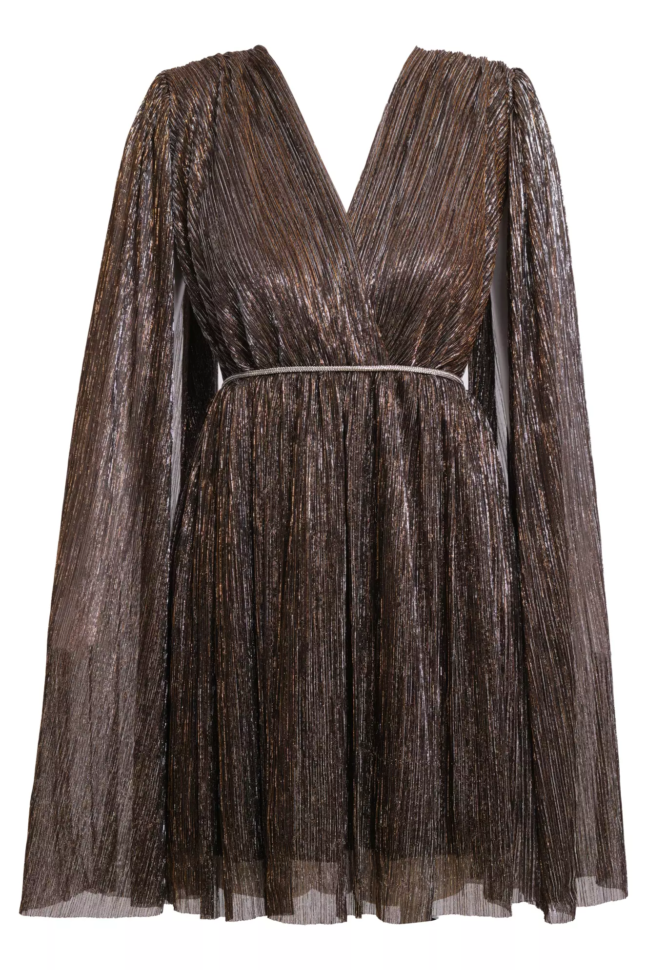 Copper wowen long sleeve mini dress