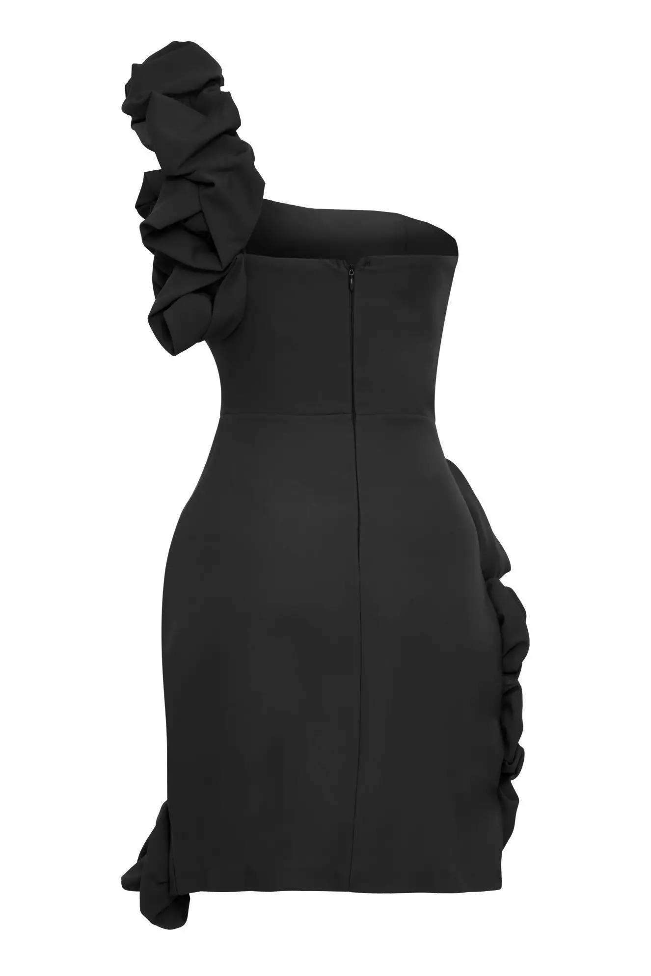 Black Crepe Sleeveless Mini Dress